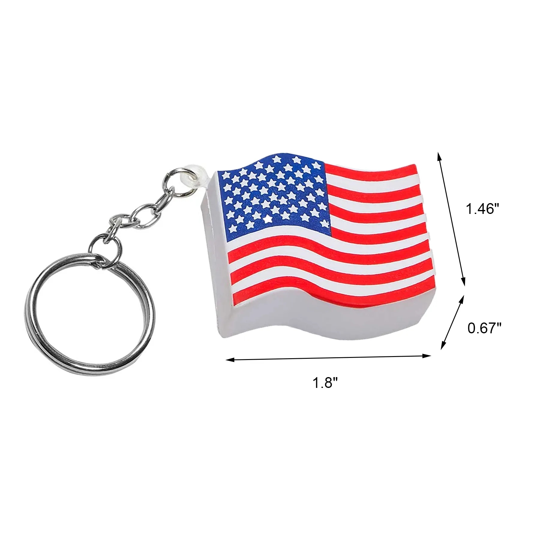 Patriotic American Flag PU Foam Stress Keychain For Events - Image 2
