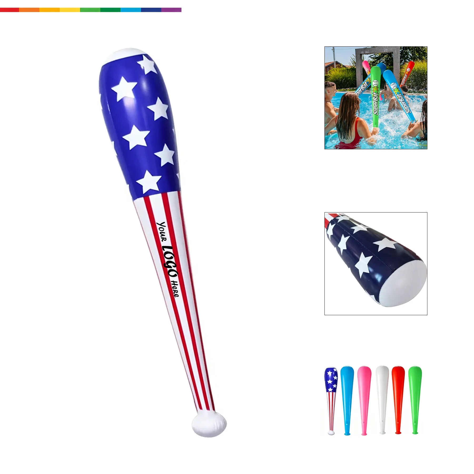 American Flag Inflatable Bat For Baseball Game Events