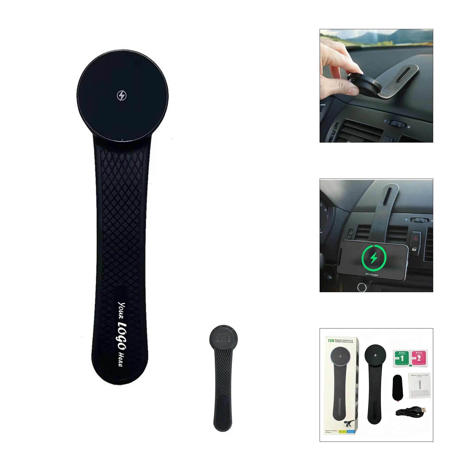 Flexible 15W Magnetic Wireless Charger For Car Desks