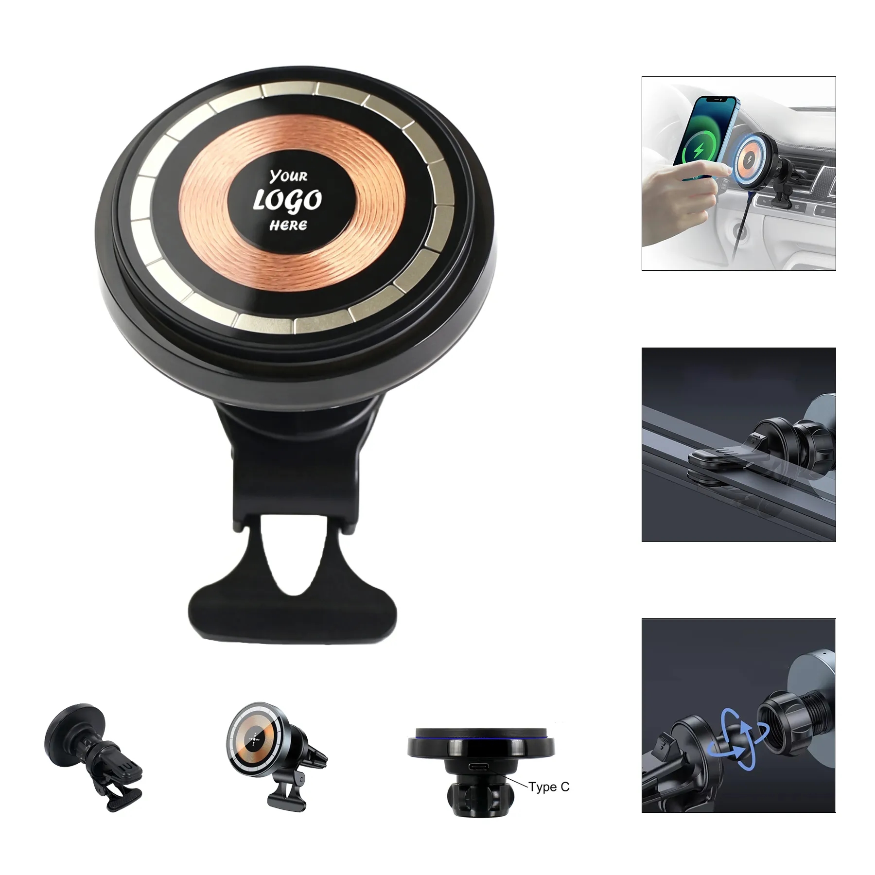 Magnetic Wireless Car Charger Mount For Fast Charging