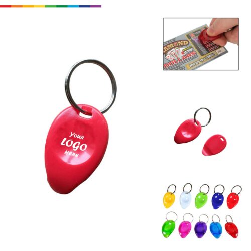 Plastic Lottery Scraper Key Tag For Casino Counters