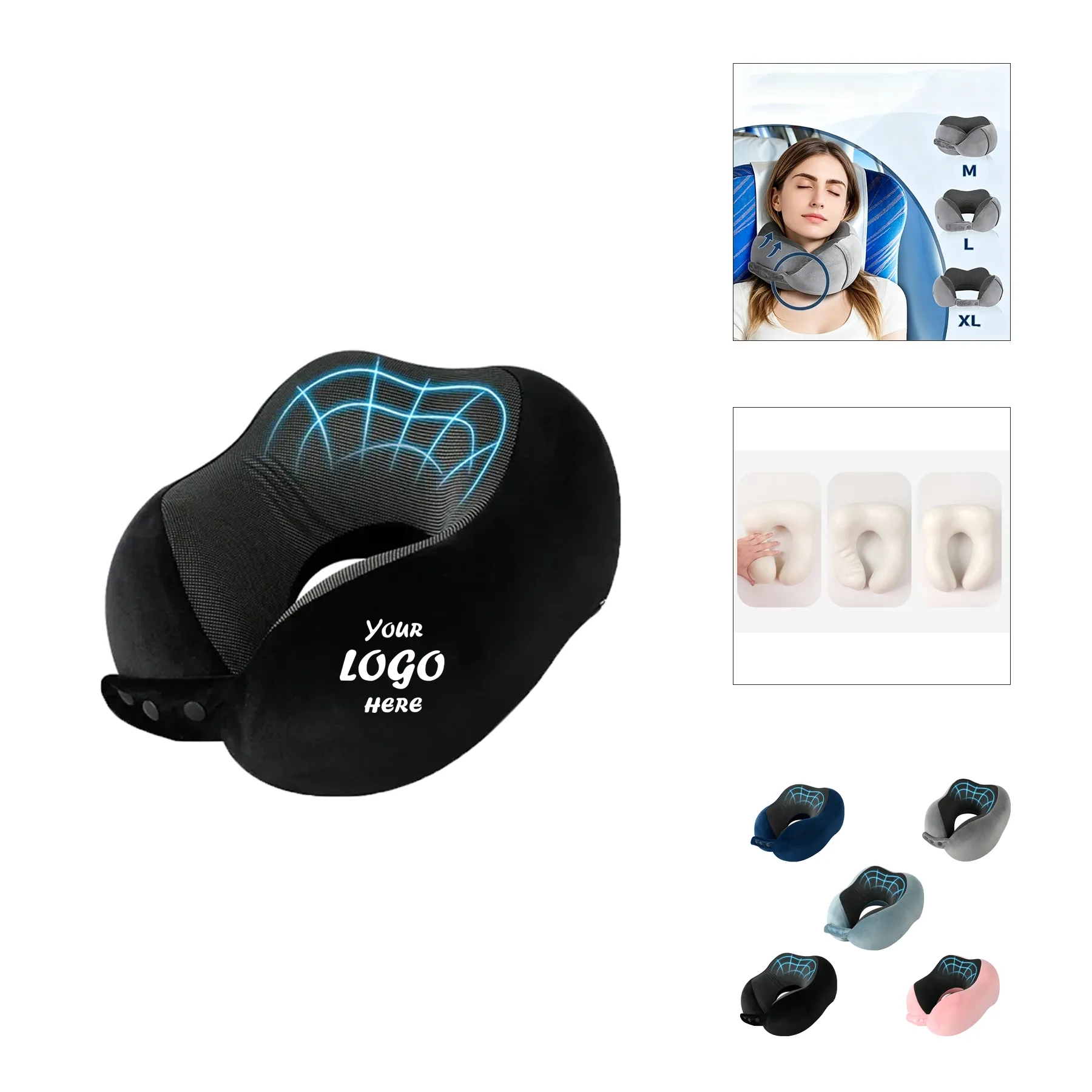 Memory Foam Travel Neck Pillow For Long Trip Comfort