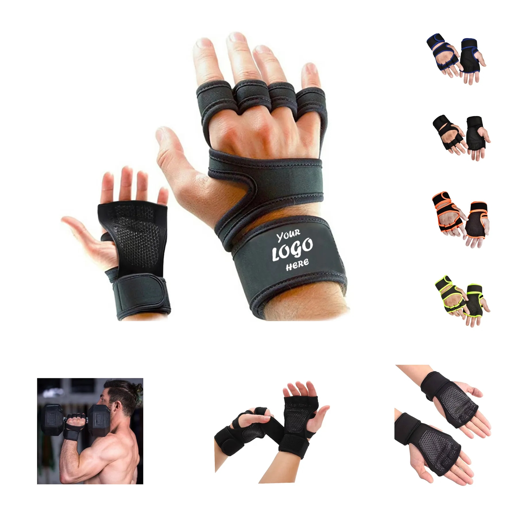 Breathable Weight Lifting Gloves With Wrist Support