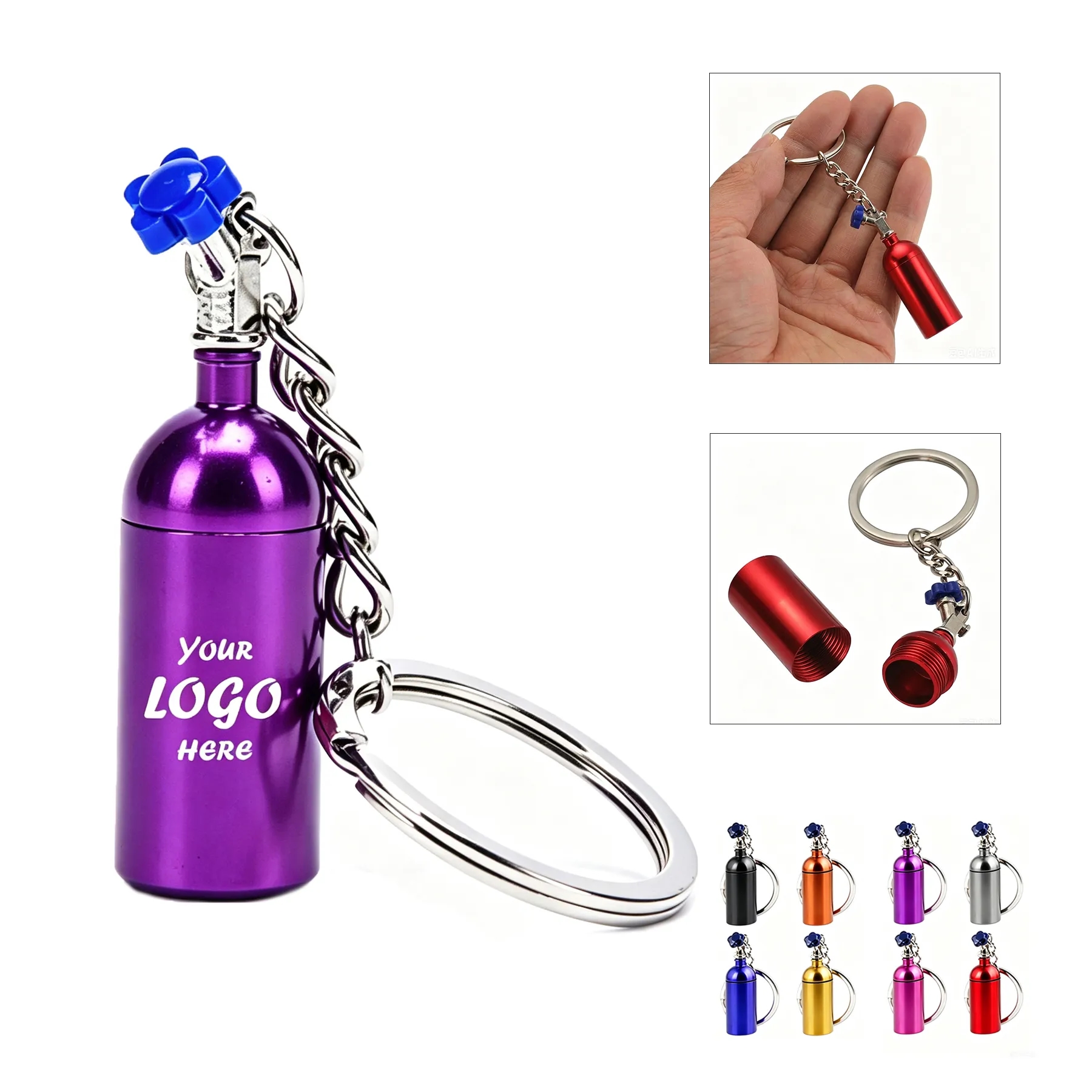 Waterproof Aluminum Pill Box Keychain For Outdoors