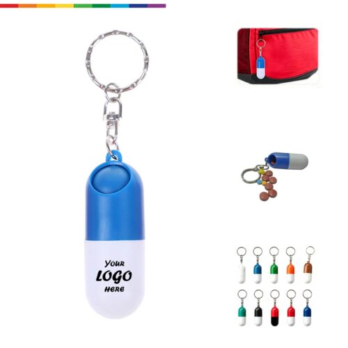 Mini Capsule Pill Box Keychain For Daily Medicine