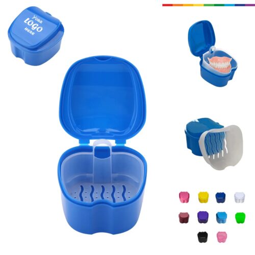 Portable Denture Case With Strainer For Daily Care
