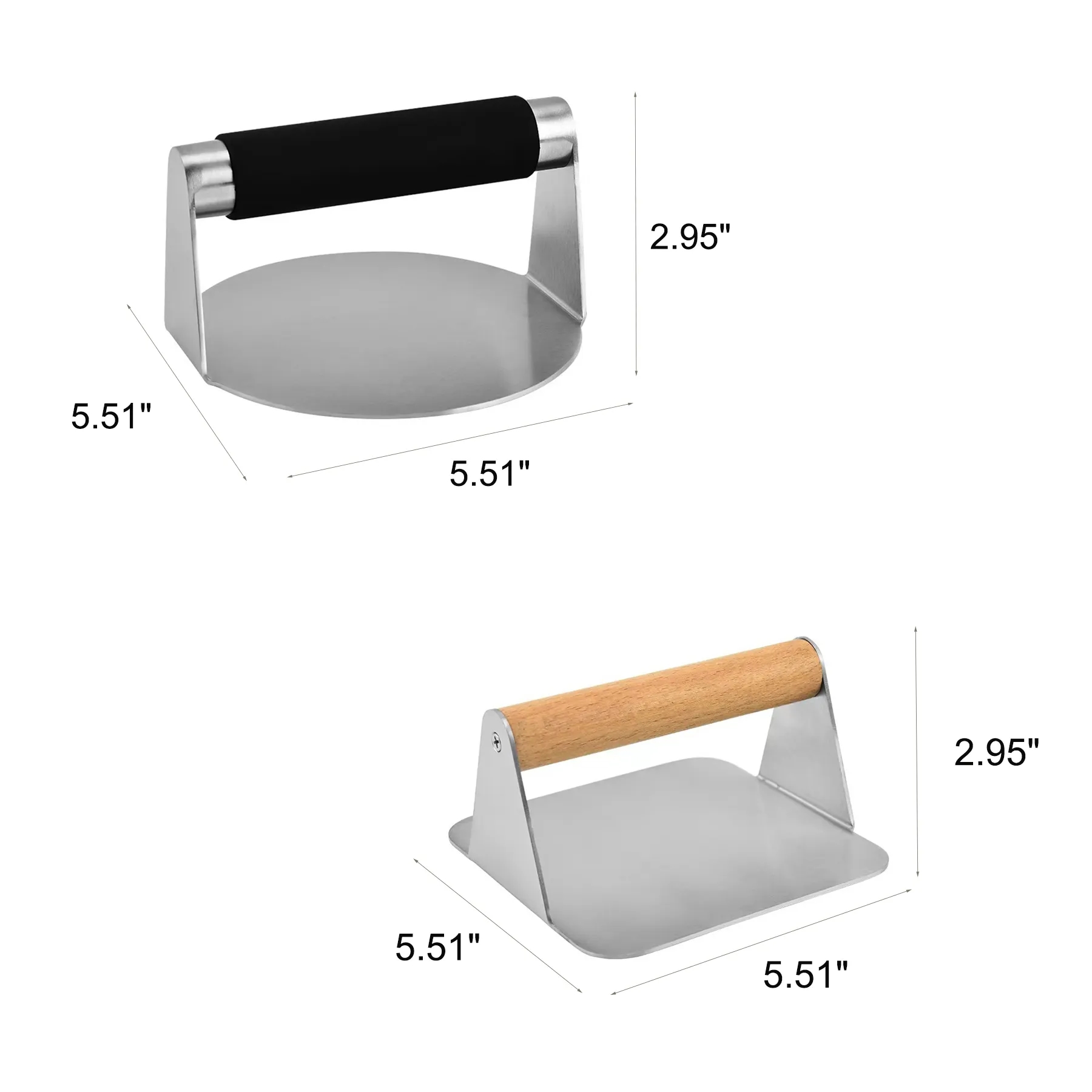 Stainless Steel Burger Press With Heat Resistant Handle - Image 2