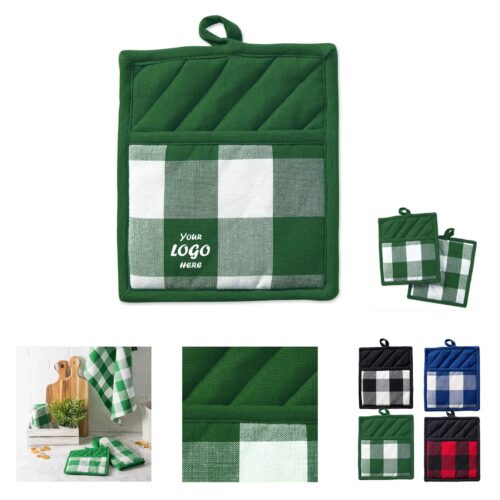 Heat Resistant Cotton Pocket Pot Holders For Kitchens