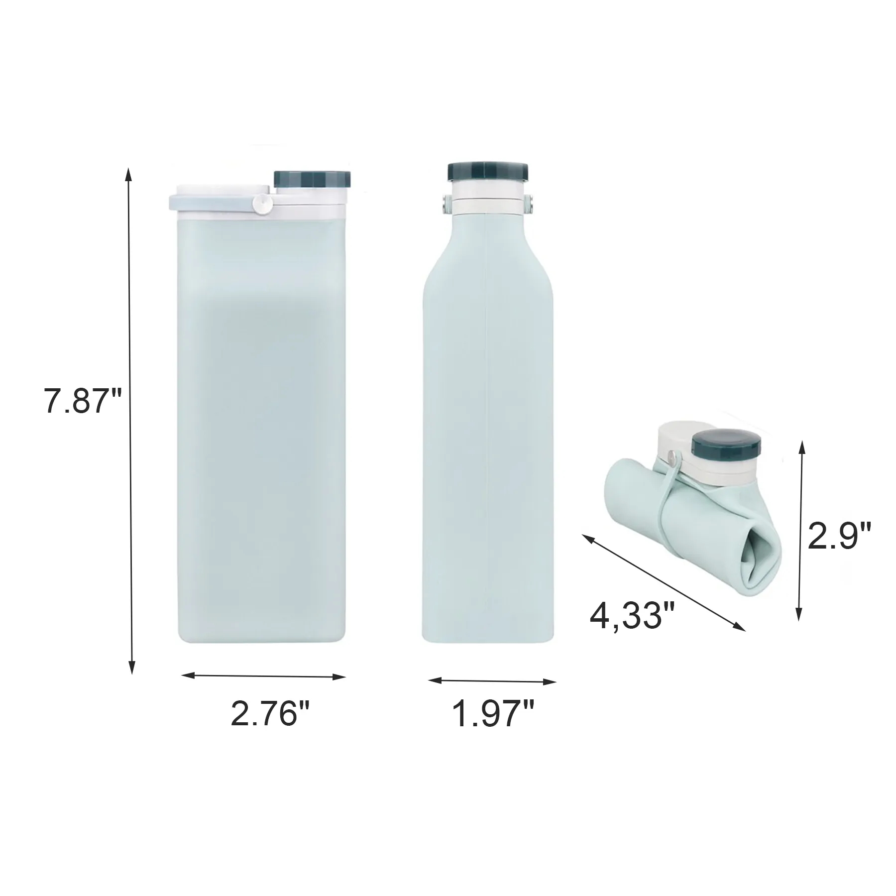 Collapsible 20 Oz Silicone Water Bottle For Travel - Image 2