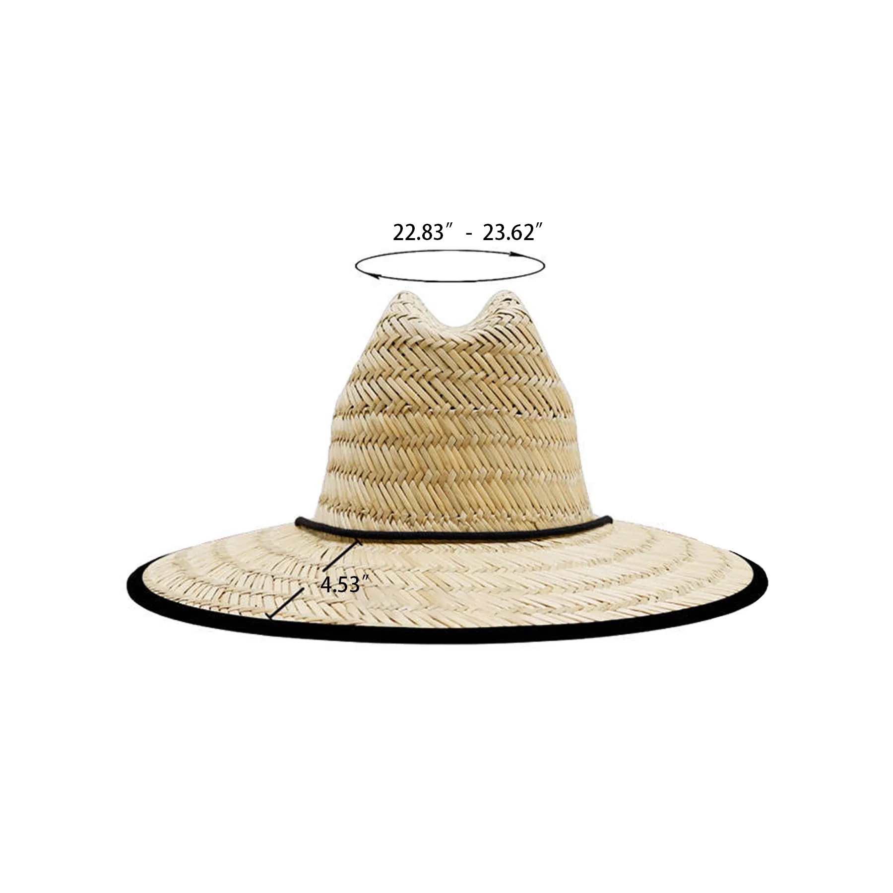 Custom Straw Lifeguard Hat With Full Color Under Brim - Image 2