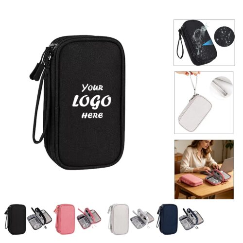 Nylon Electronics Travel Organizer For Cables And Cards