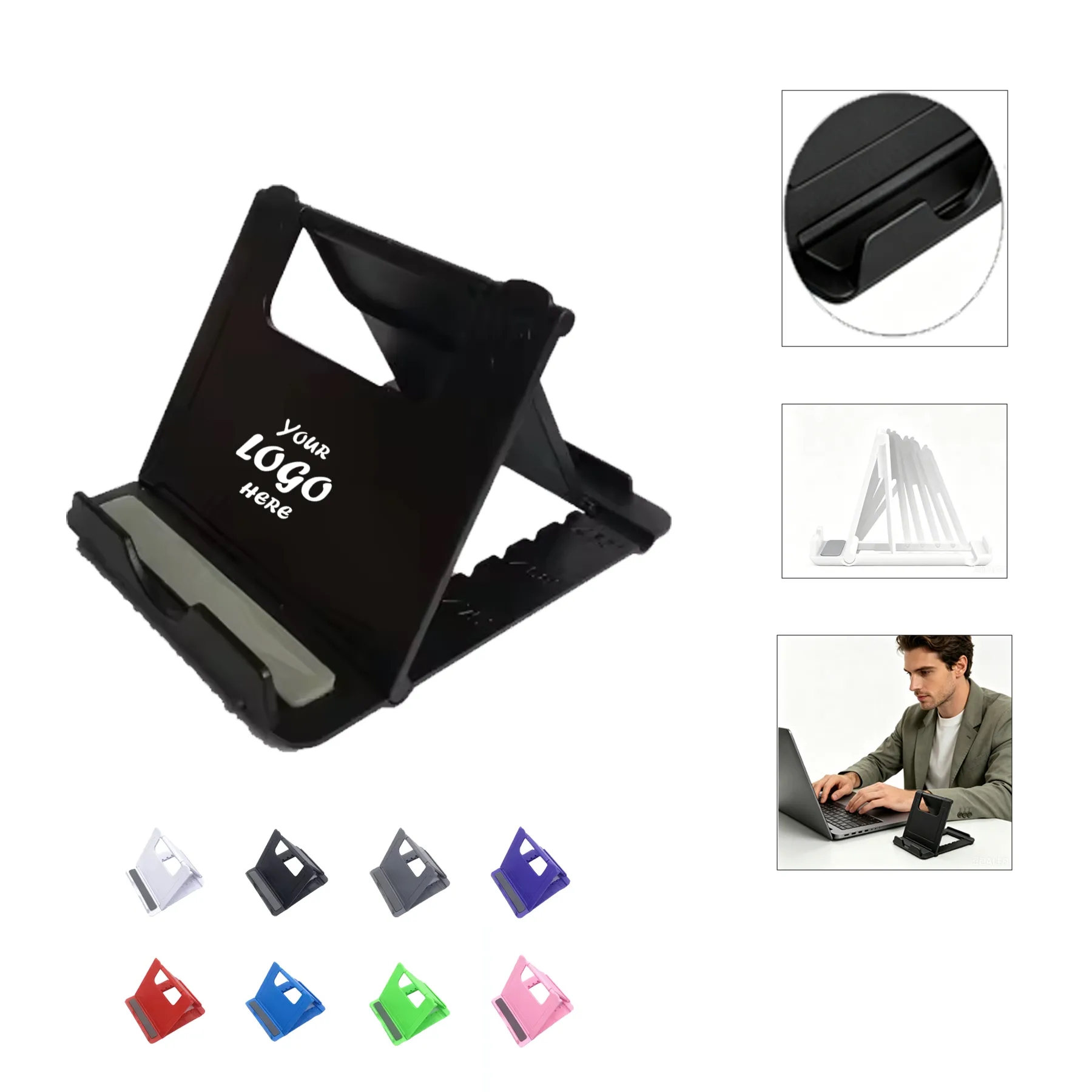Foldable Adjustable Desktop Phone Stand For Work Desks