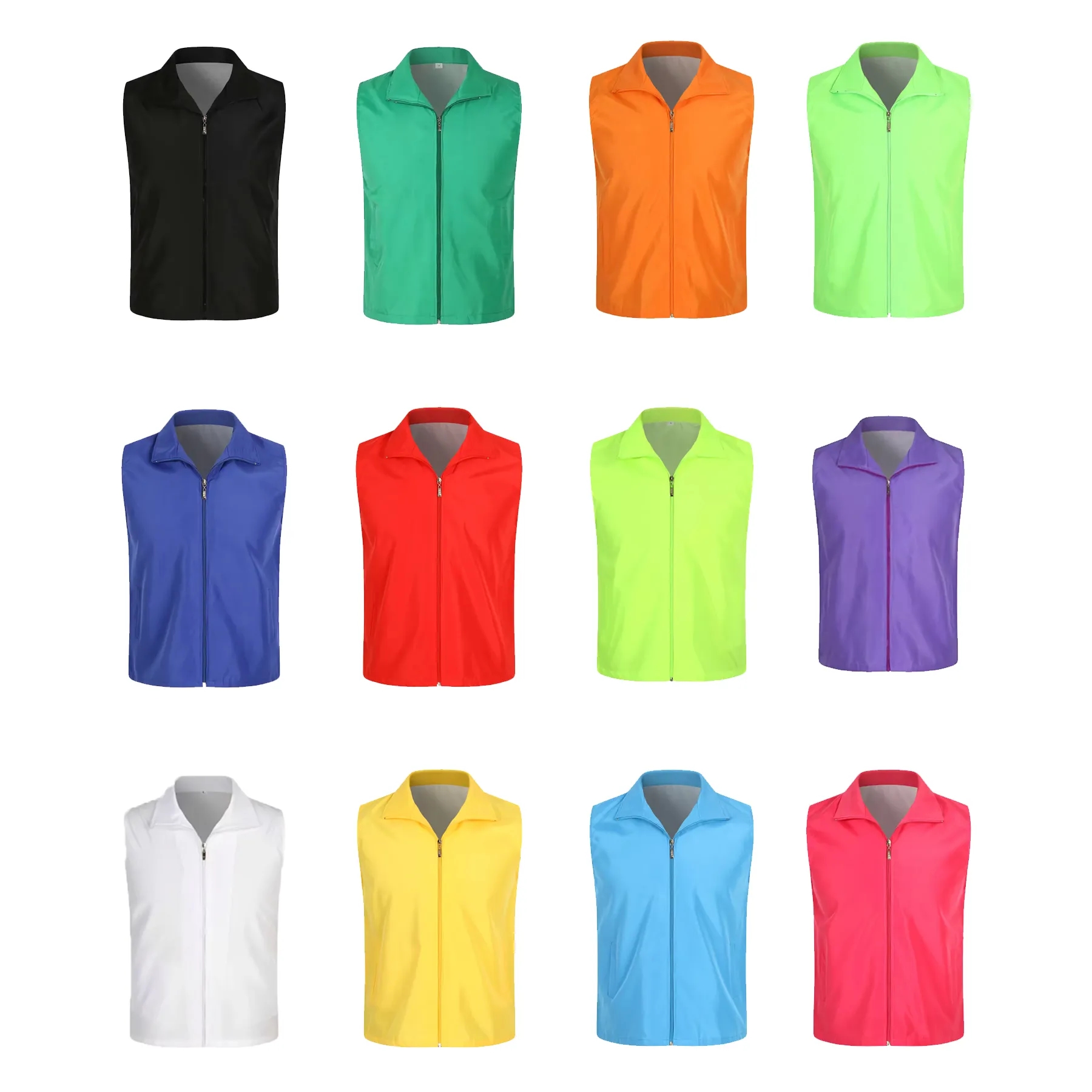Polyester Volunteer Uniform Vest With Zipper Closure - Image 3