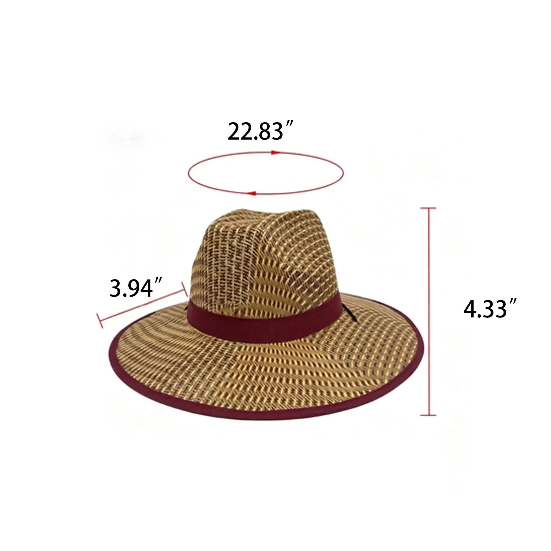 Straw Cowboy Hat With Wide Brim And Ribbon Imprint - Image 2