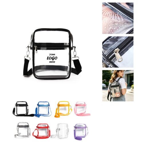Clear PVC Stadium Crossbody Bag With Shoulder Strap