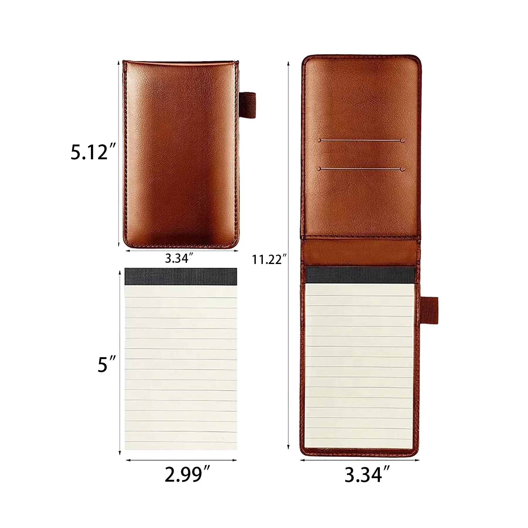 PU Pocket Notepad Holder With Pen And Card Slots - Image 2