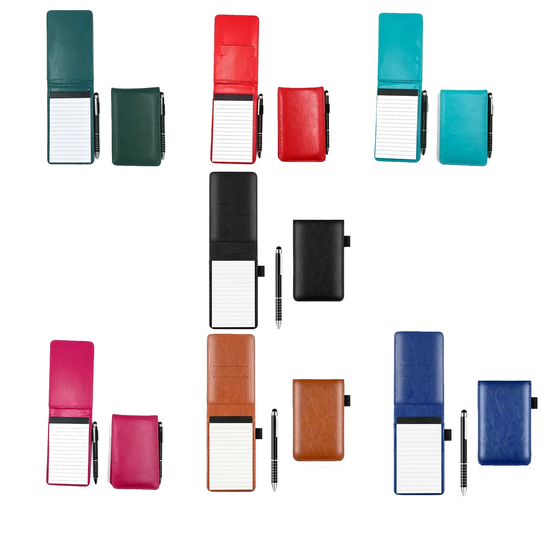 PU Pocket Notepad Holder With Pen And Card Slots - Image 3