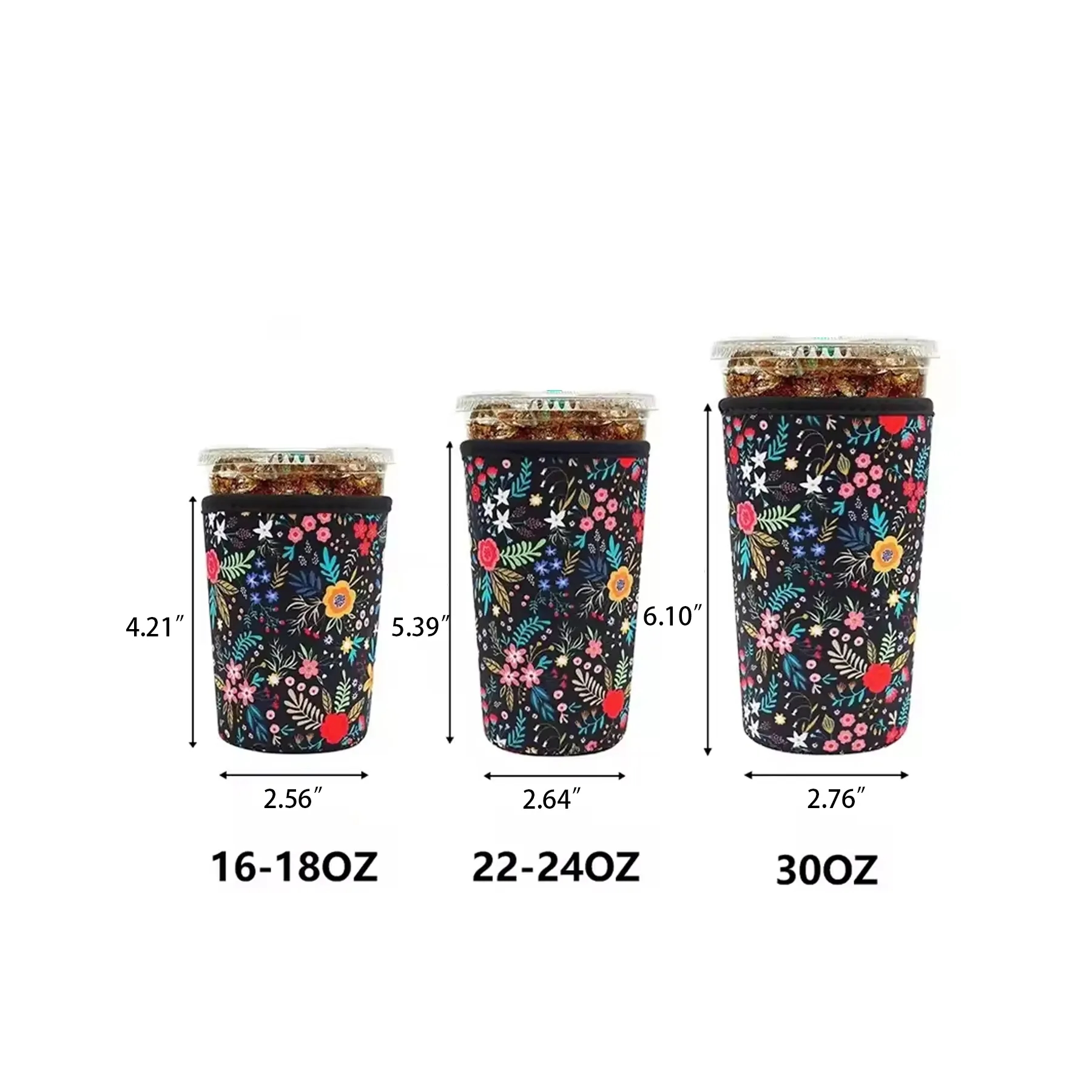 24oz Reusable Neoprene Iced Coffee Sleeve For Cold Cups - Image 2