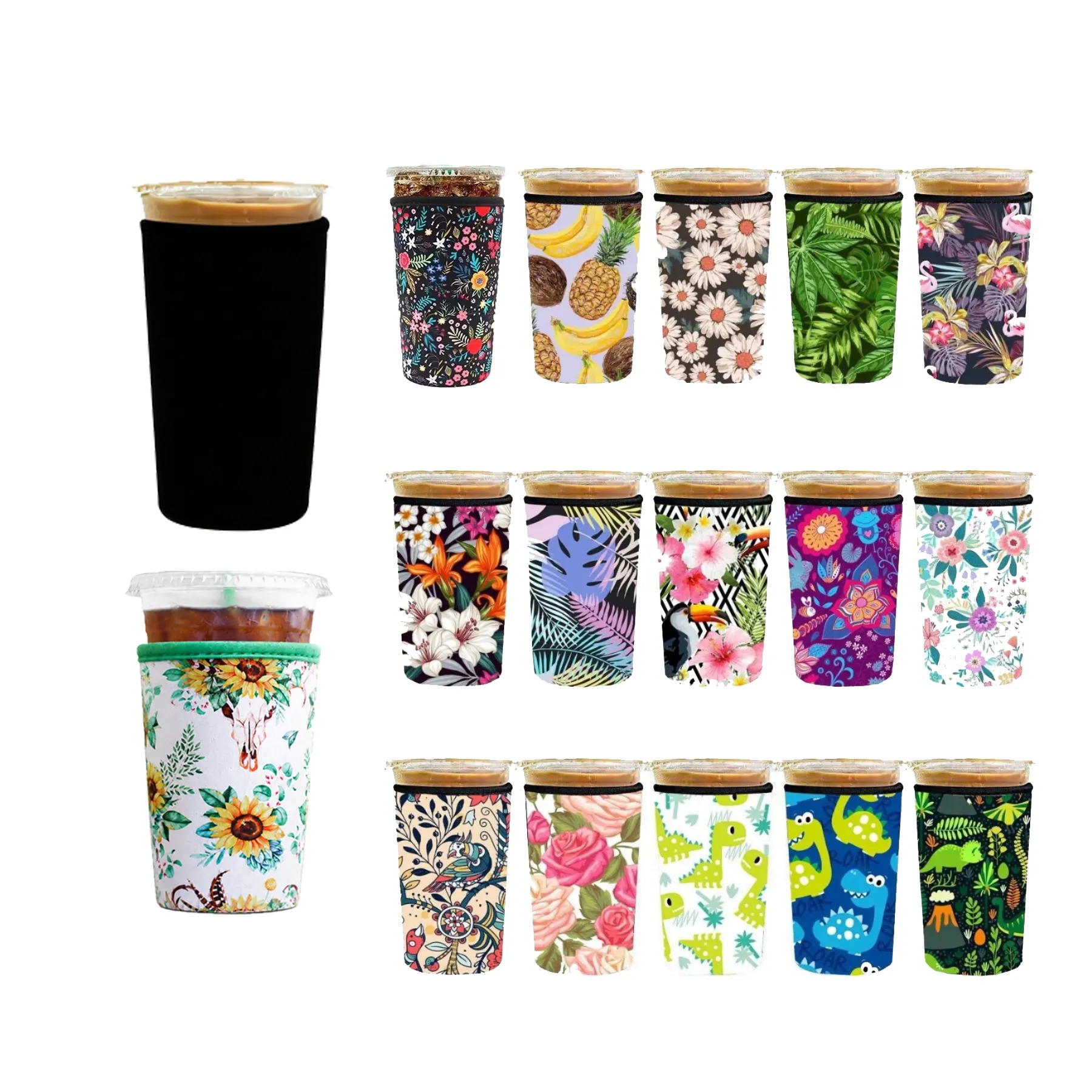 24oz Reusable Neoprene Iced Coffee Sleeve For Cold Cups - Image 3
