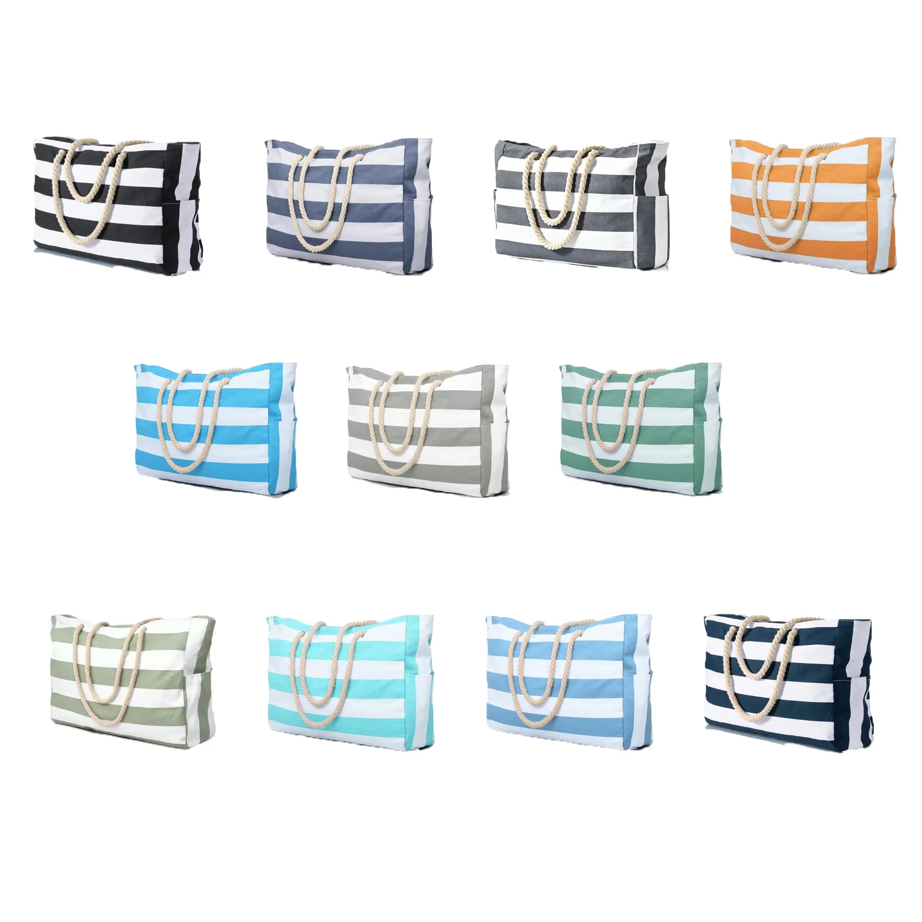 Waterproof Beach Tote Bag With Zipper And Bottle Pockets - Image 3
