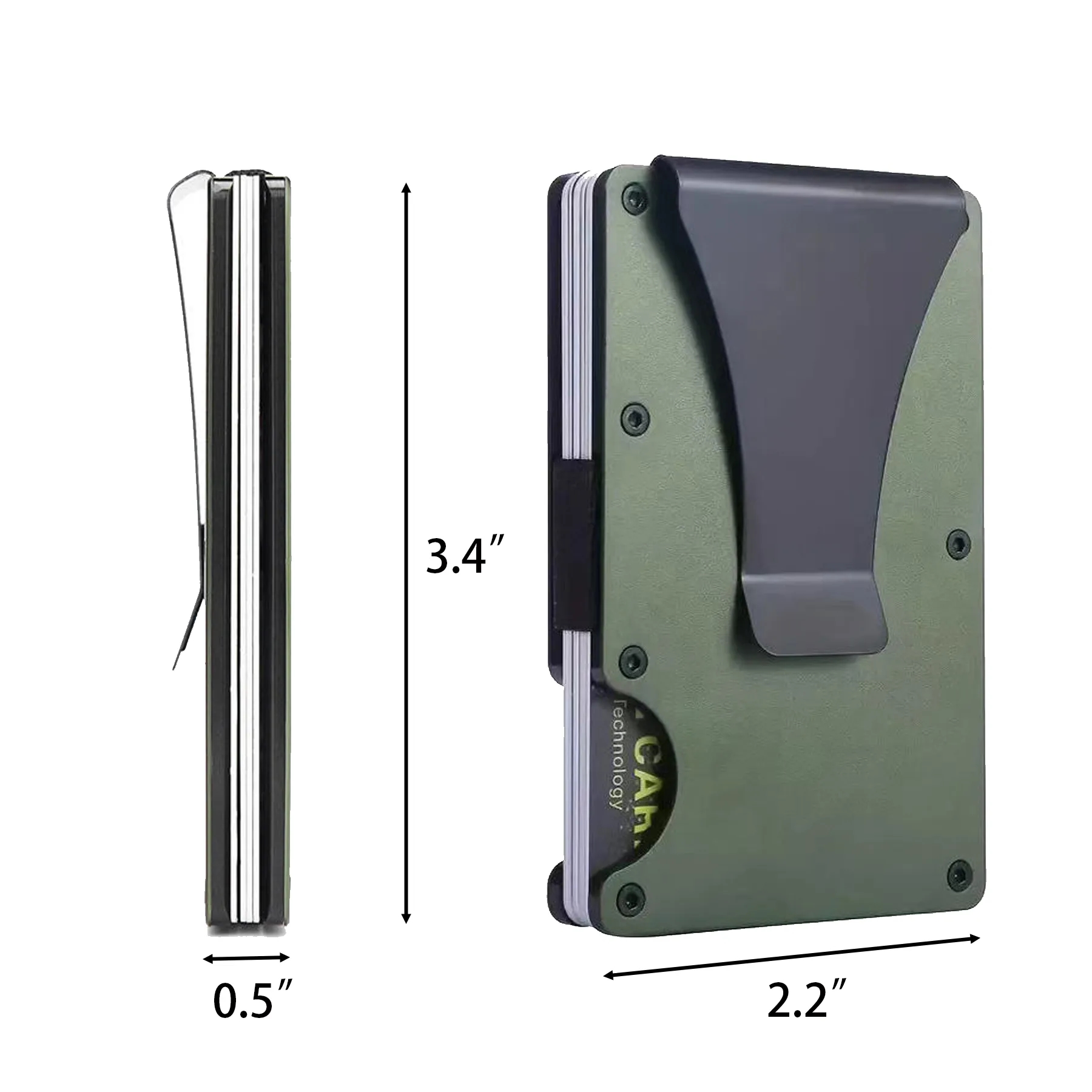 RFID Blocking Metal Card Wallet With Slim Money Clip - Image 2