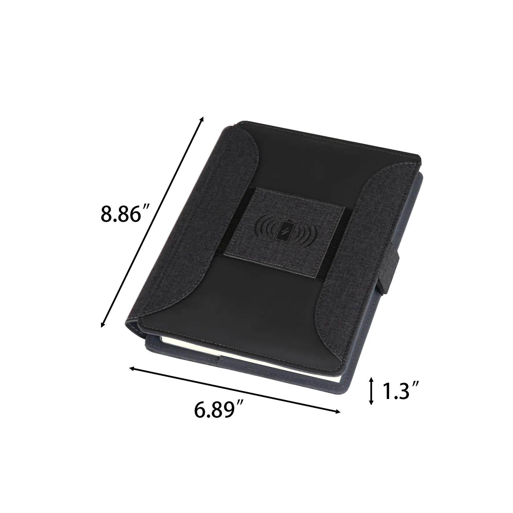 Wireless Charging Padfolio With USB Port And Notebook - Image 2