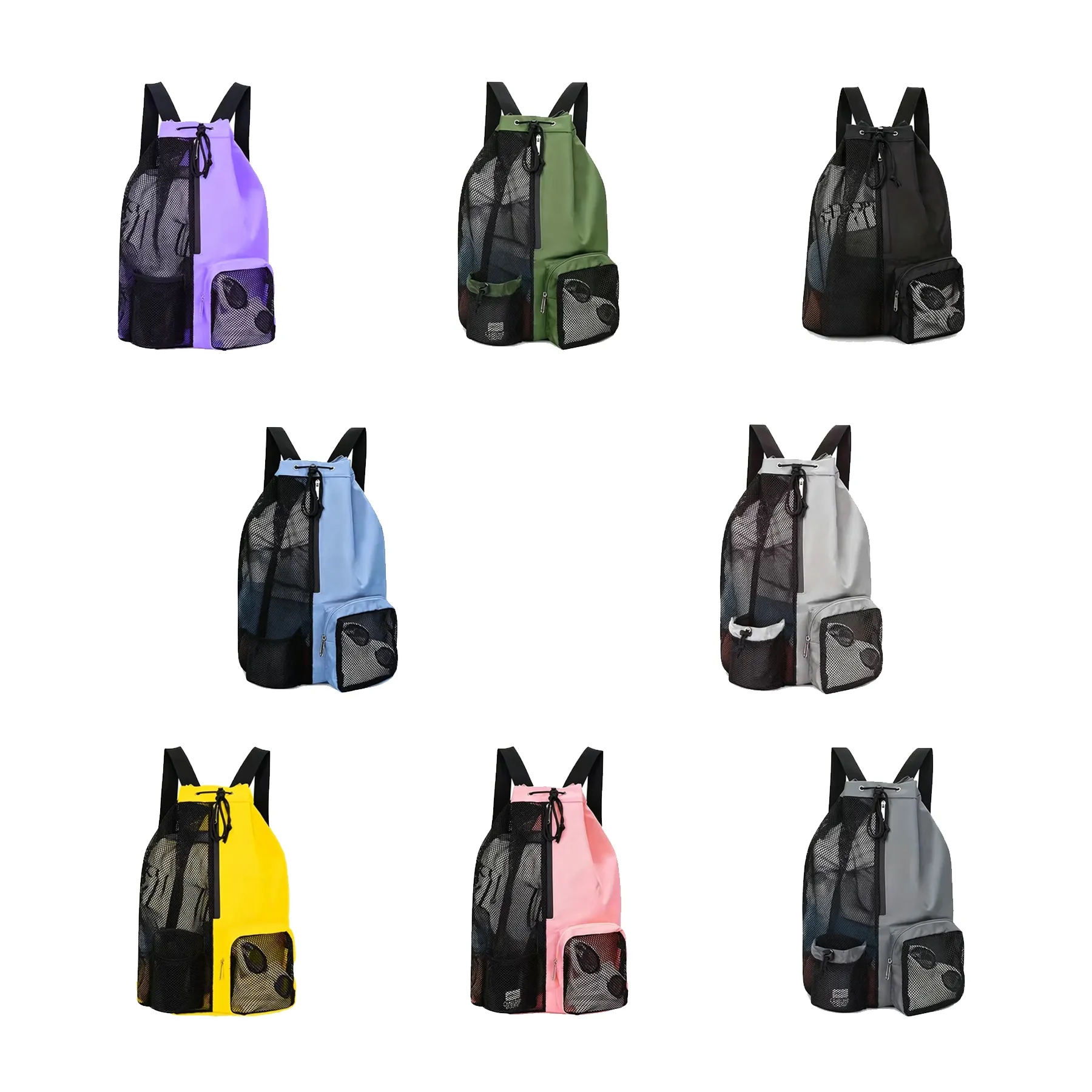 Waterproof Mesh Drawstring Backpack With Wet Pocket - Image 3