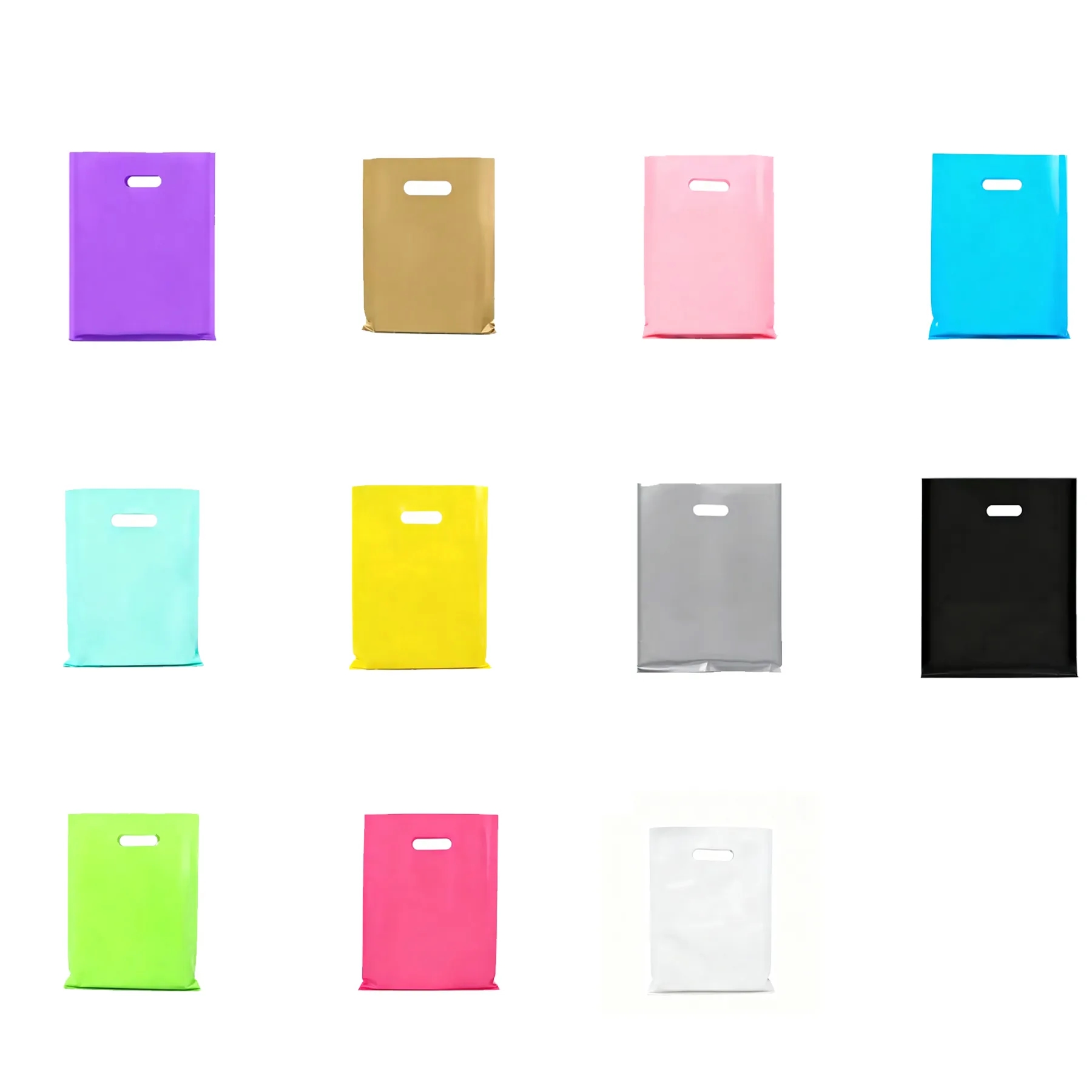 Frosted Plastic Shopping Bag With Die Cut Carry Handles - Image 3