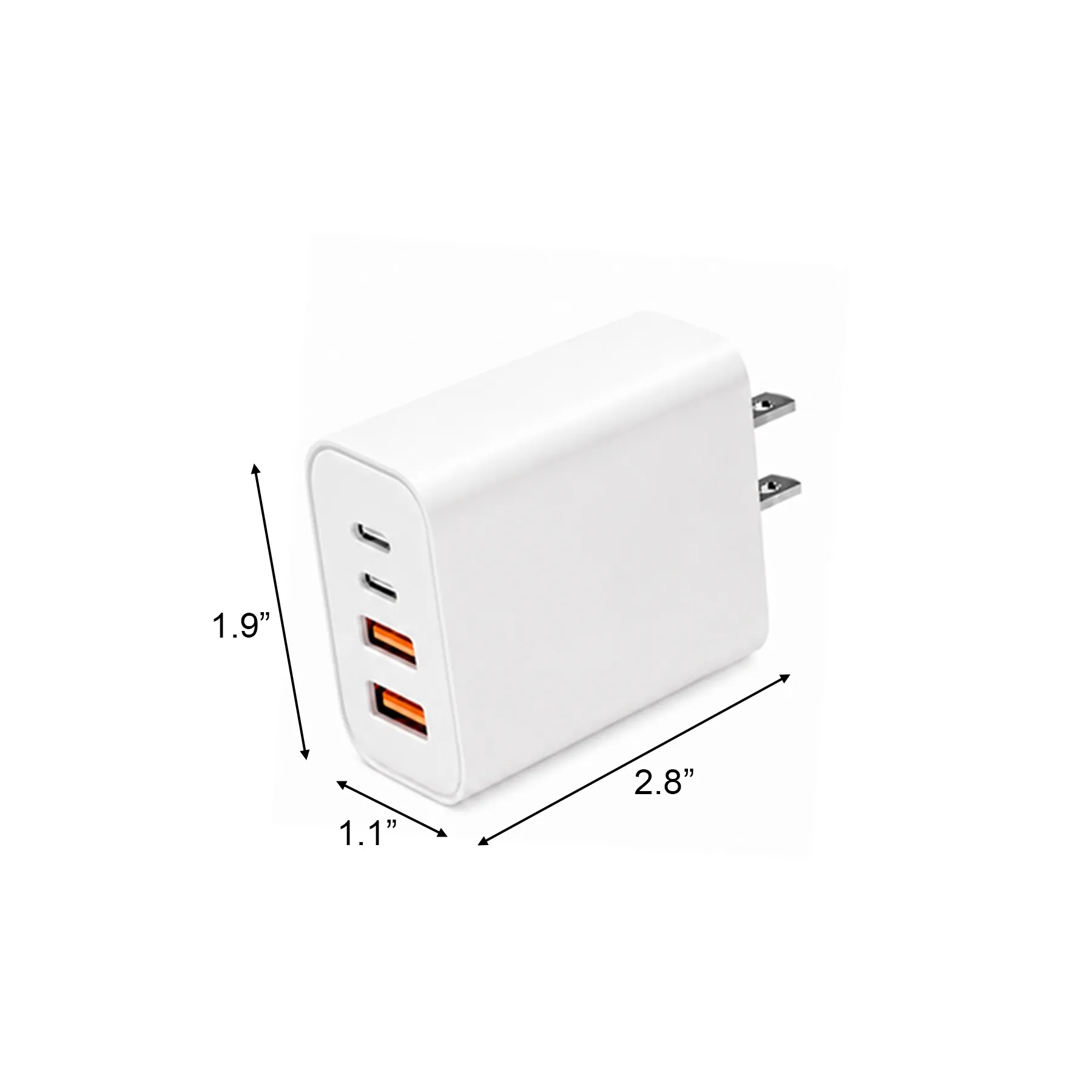40W Multiport USB Wall Charger With USB-C Fast Ports - Image 2