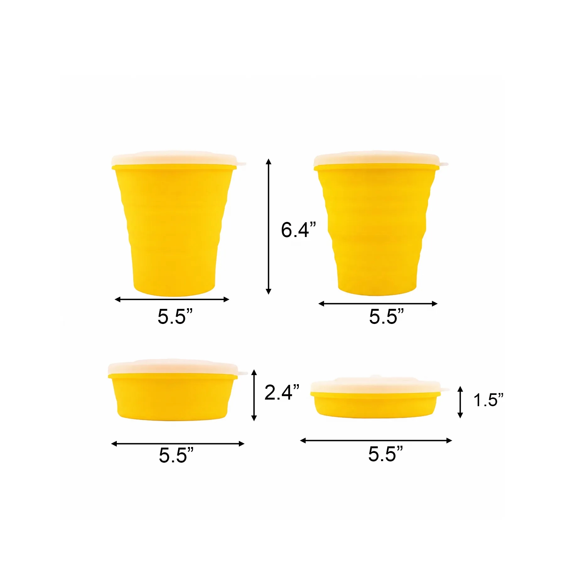 Collapsible Silicone Microwave Popcorn Bowl With Lid - Image 2