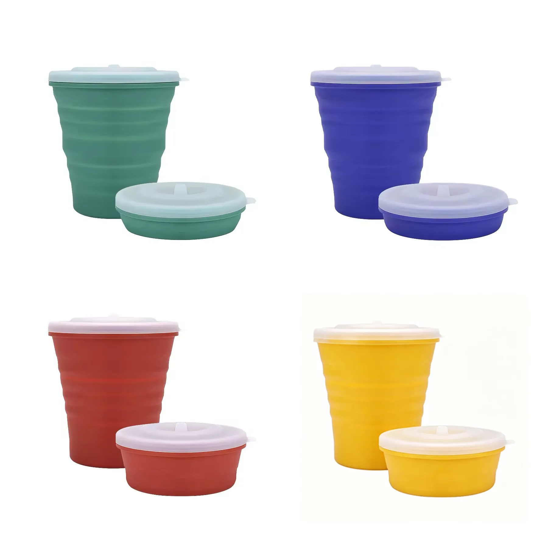 Collapsible Silicone Microwave Popcorn Bowl With Lid - Image 3