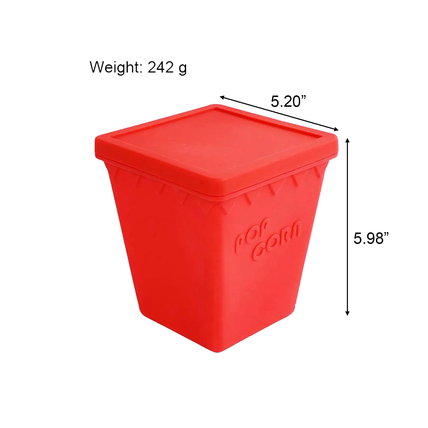 Square Silicone Snack Bowl With Lid For Microwave Use - Image 2