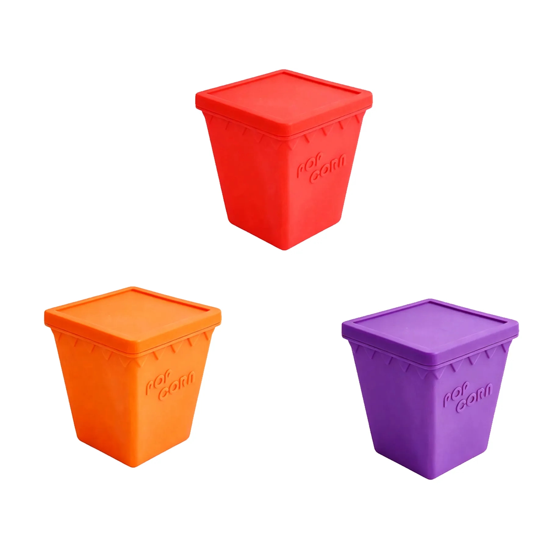 Square Silicone Snack Bowl With Lid For Microwave Use - Image 3