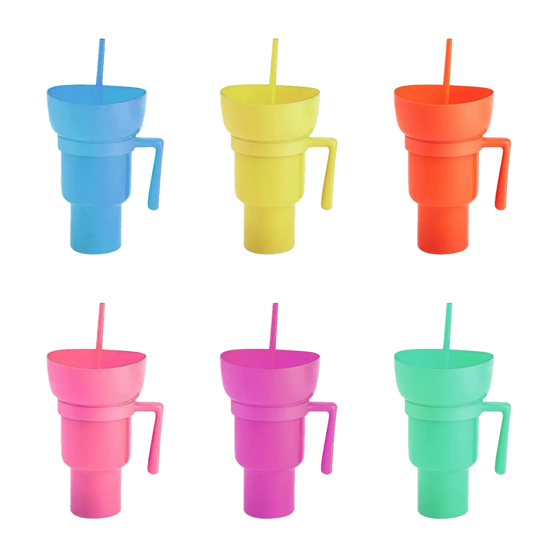 Reusable 2-In-1 Popcorn Tumbler With Straw For Events - Image 3