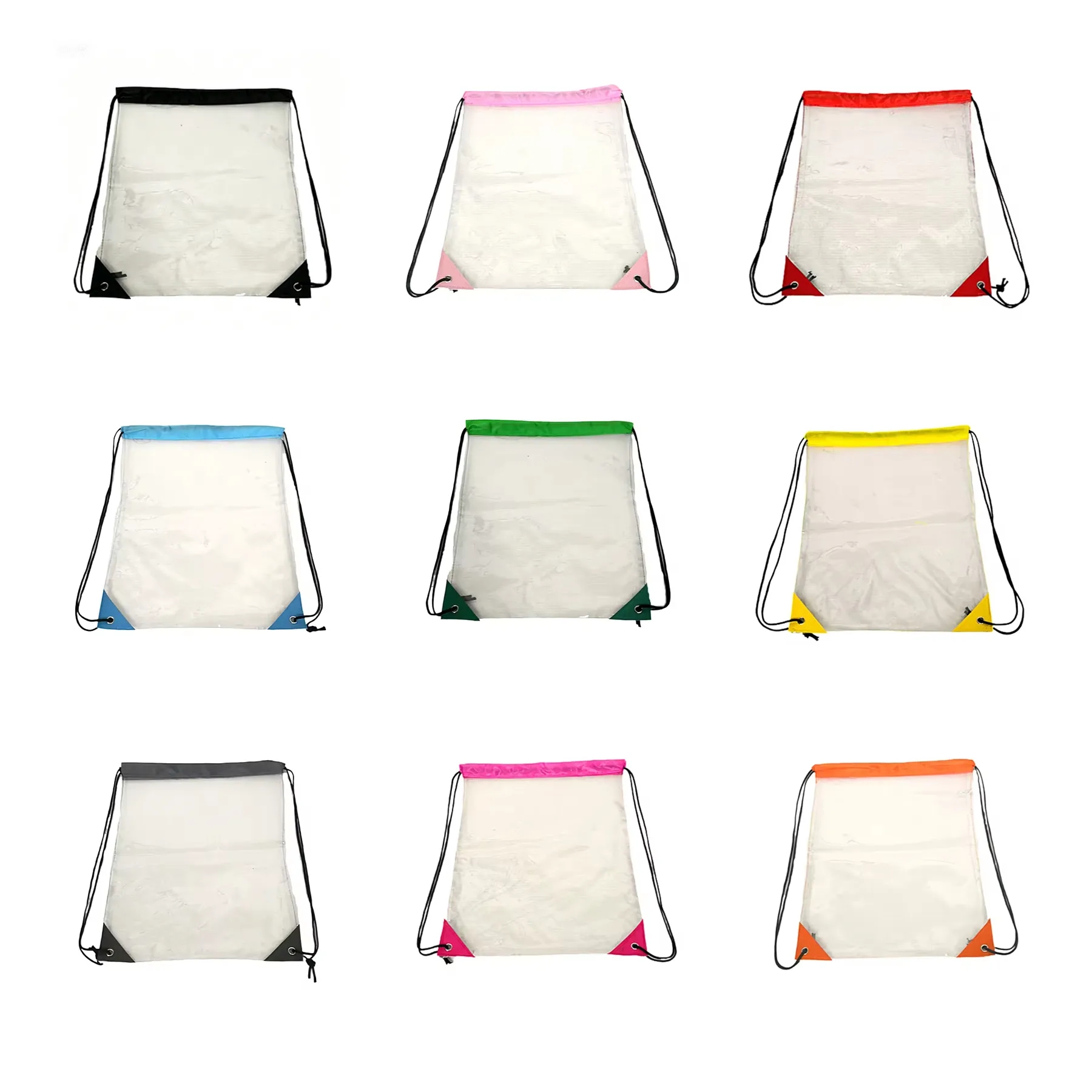 Clear PVC Drawstring Backpack For Stadium And Gym Use - Image 3
