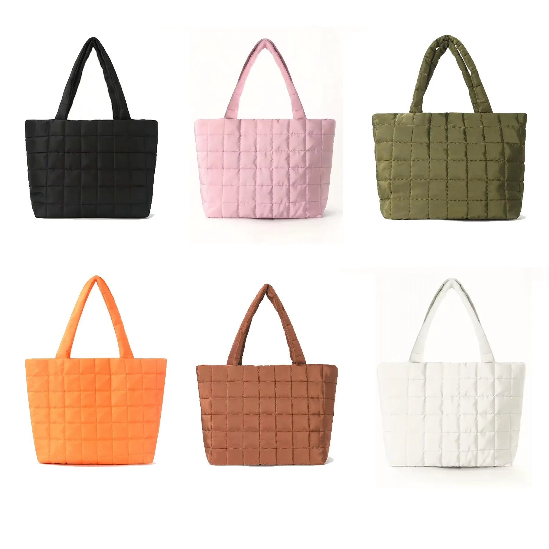 Quilted Puffer Tote Bag With Spacious Shoulder Carry - Image 3