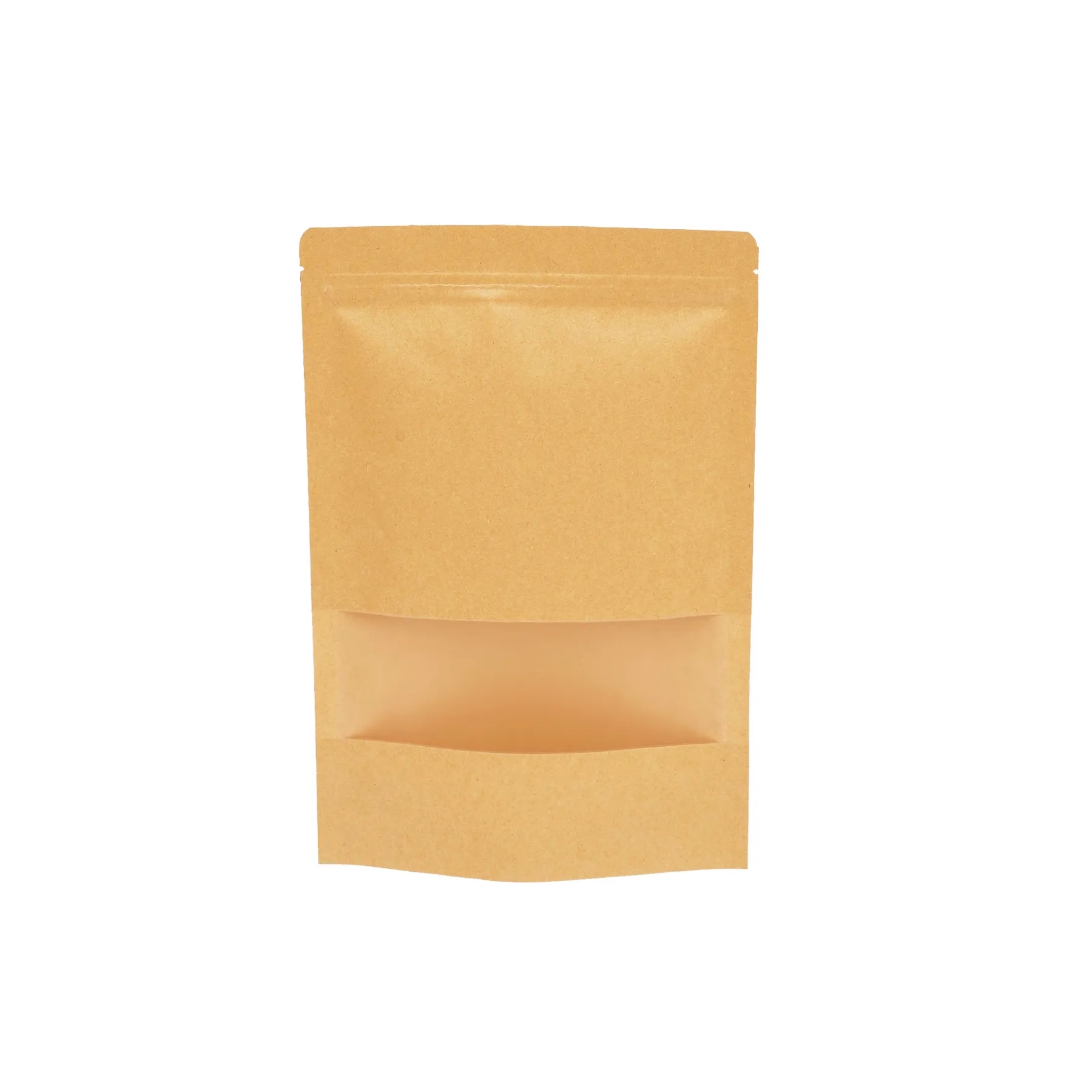 Kraft Stand Up Food Pouch With Window And Zipper Seal - Image 3