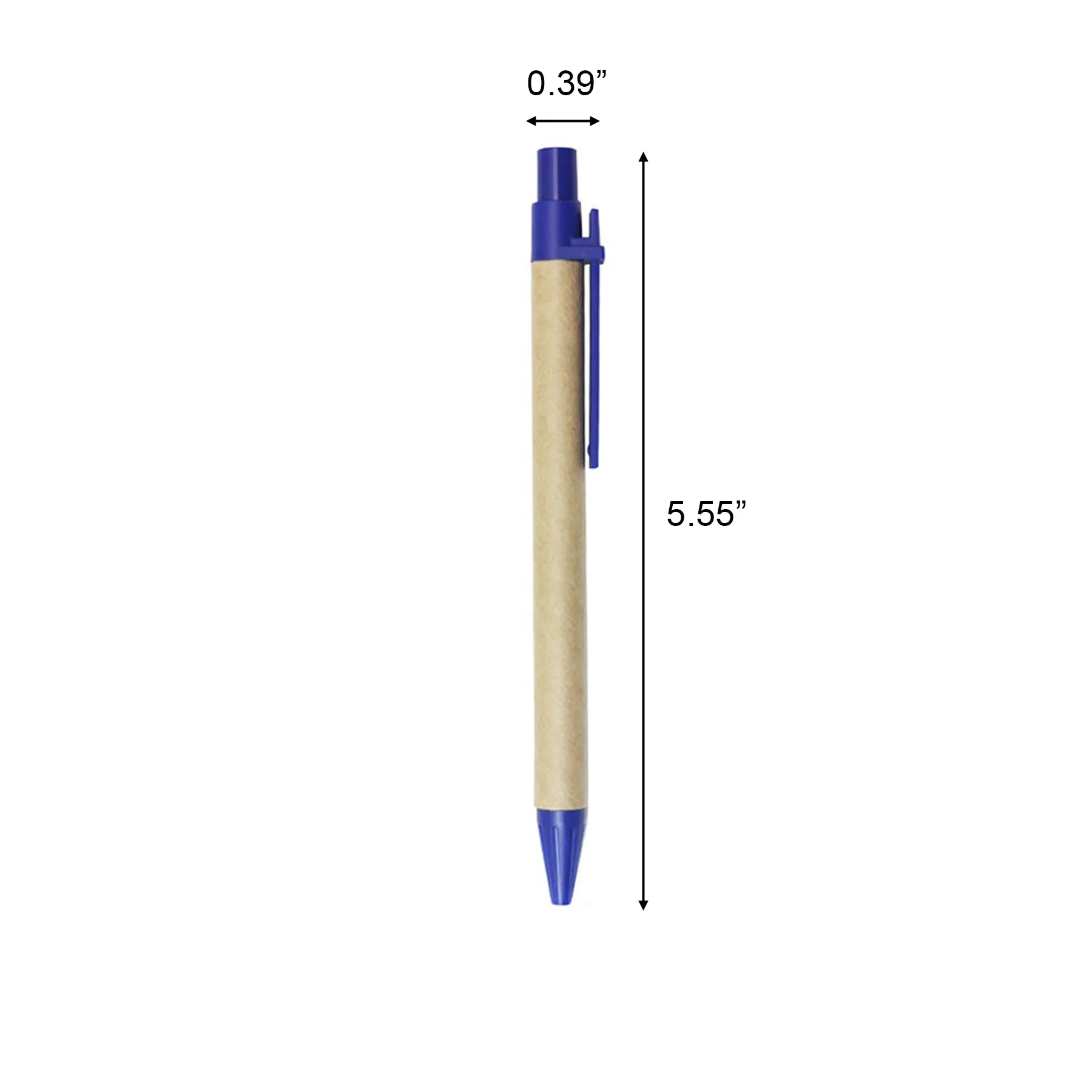 Kraft Paper Ballpoint Pen Set With Plunger Action Clip - Image 2