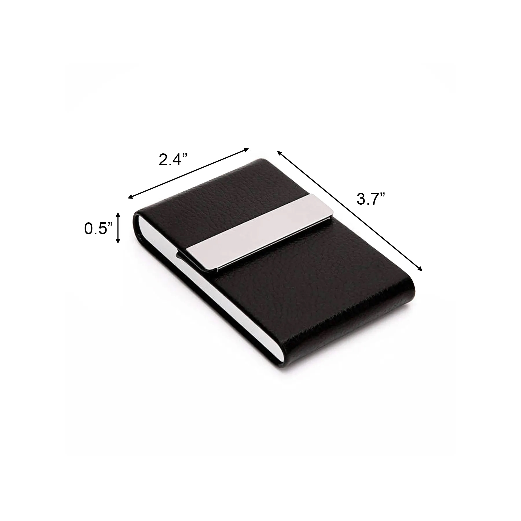Magnetic PU Leather Business Card Holder With Steel Case - Image 2