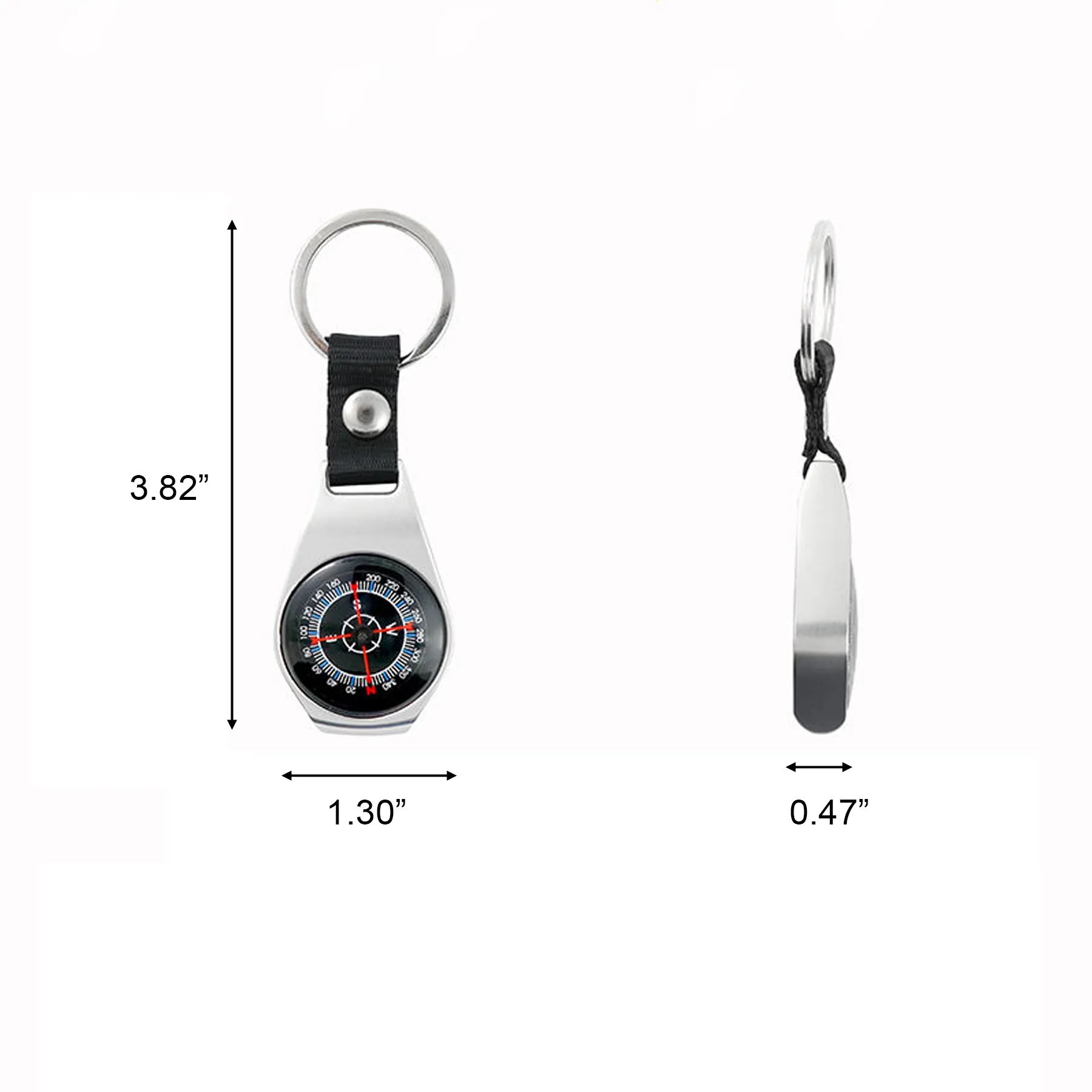 Mini Compass Keychain With Metal Loop For Camping Trips - Image 2