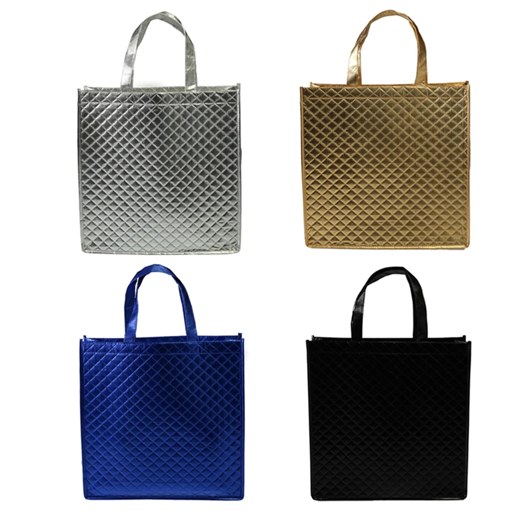 Metallic Laminated Non-Woven Tote Bag With Handles - Image 2