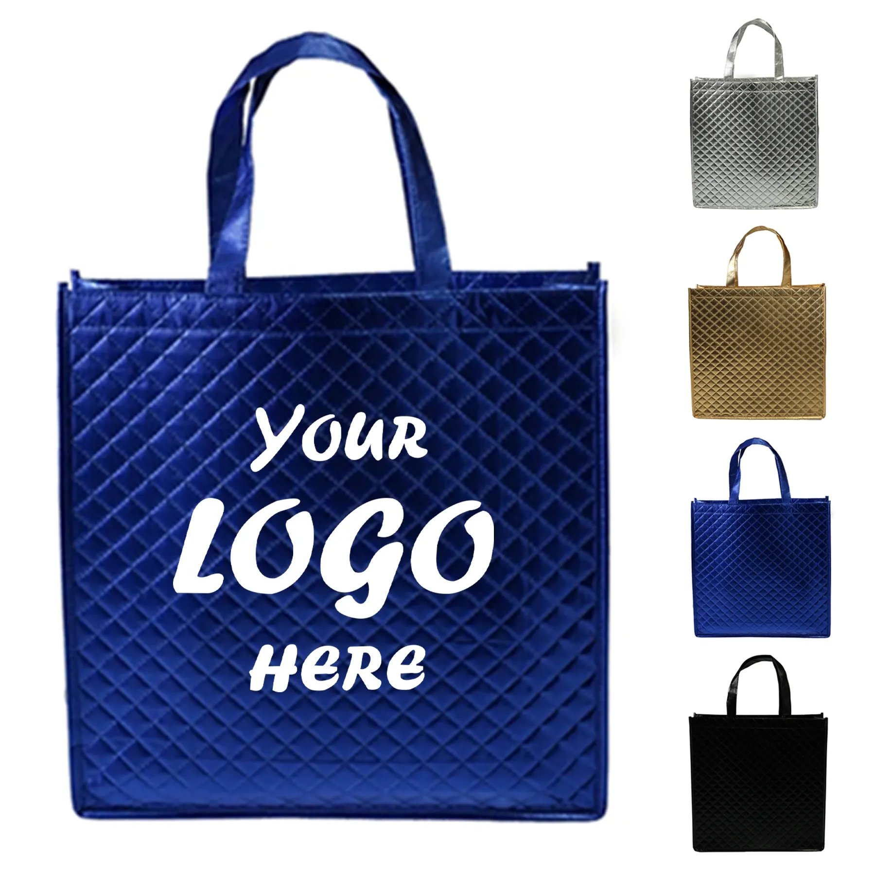 Metallic Laminated Non-Woven Tote Bag With Handles - Image 3