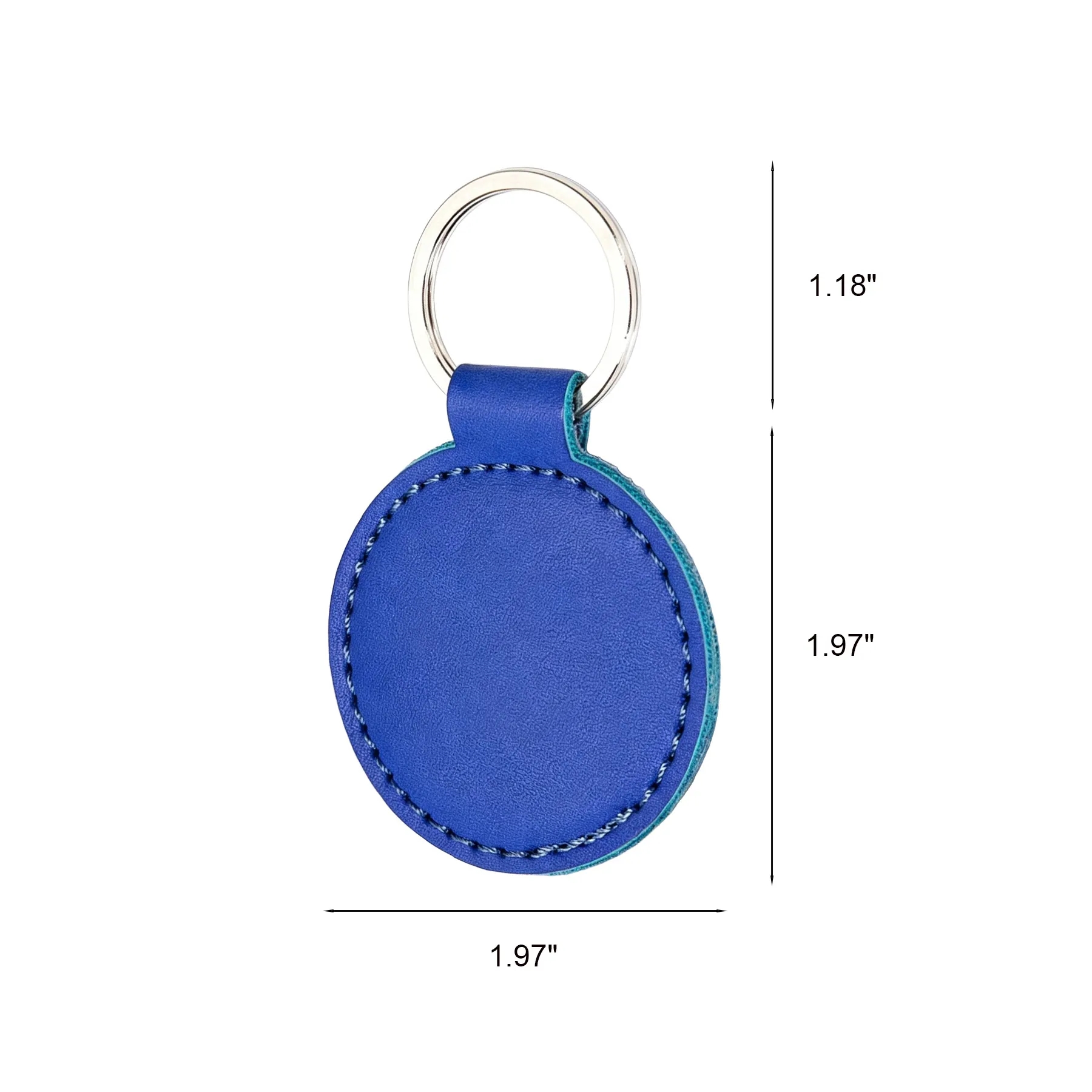 Black PU Leather Keychain With Rustproof Metal Clasp - Image 2
