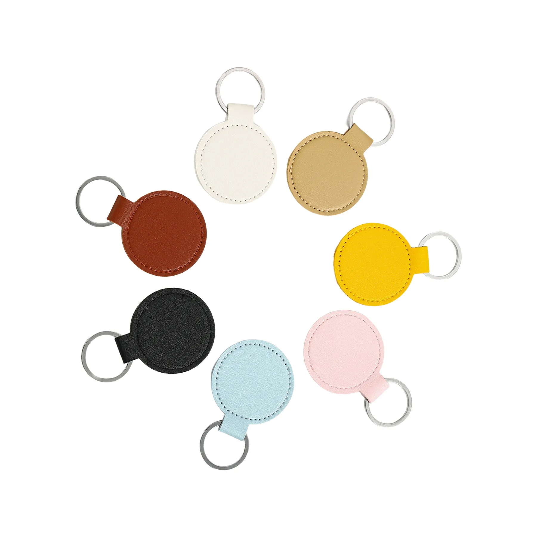 Black PU Leather Keychain With Rustproof Metal Clasp - Image 3