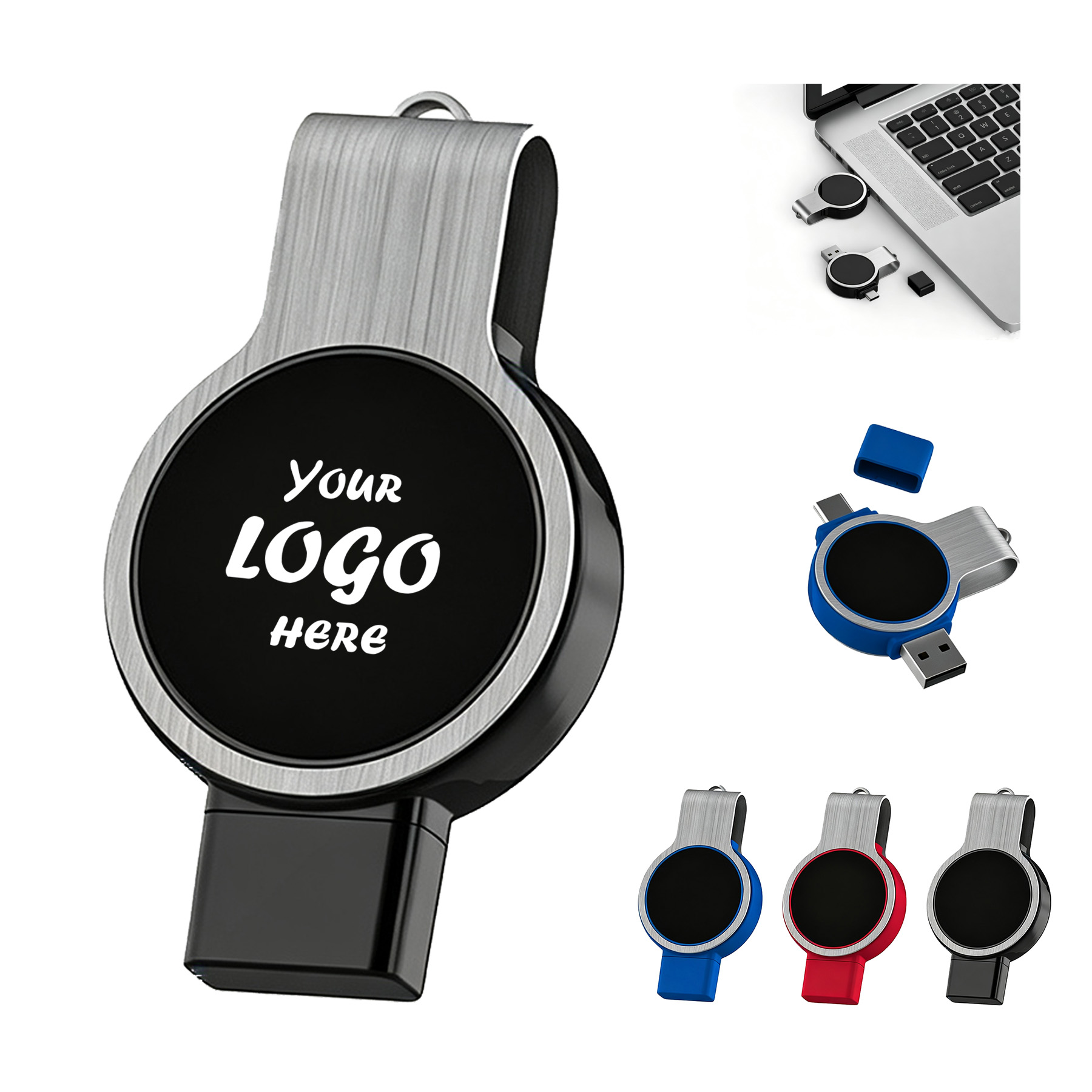 Type C Light Up Logo USB Flash Drive For Data Kits