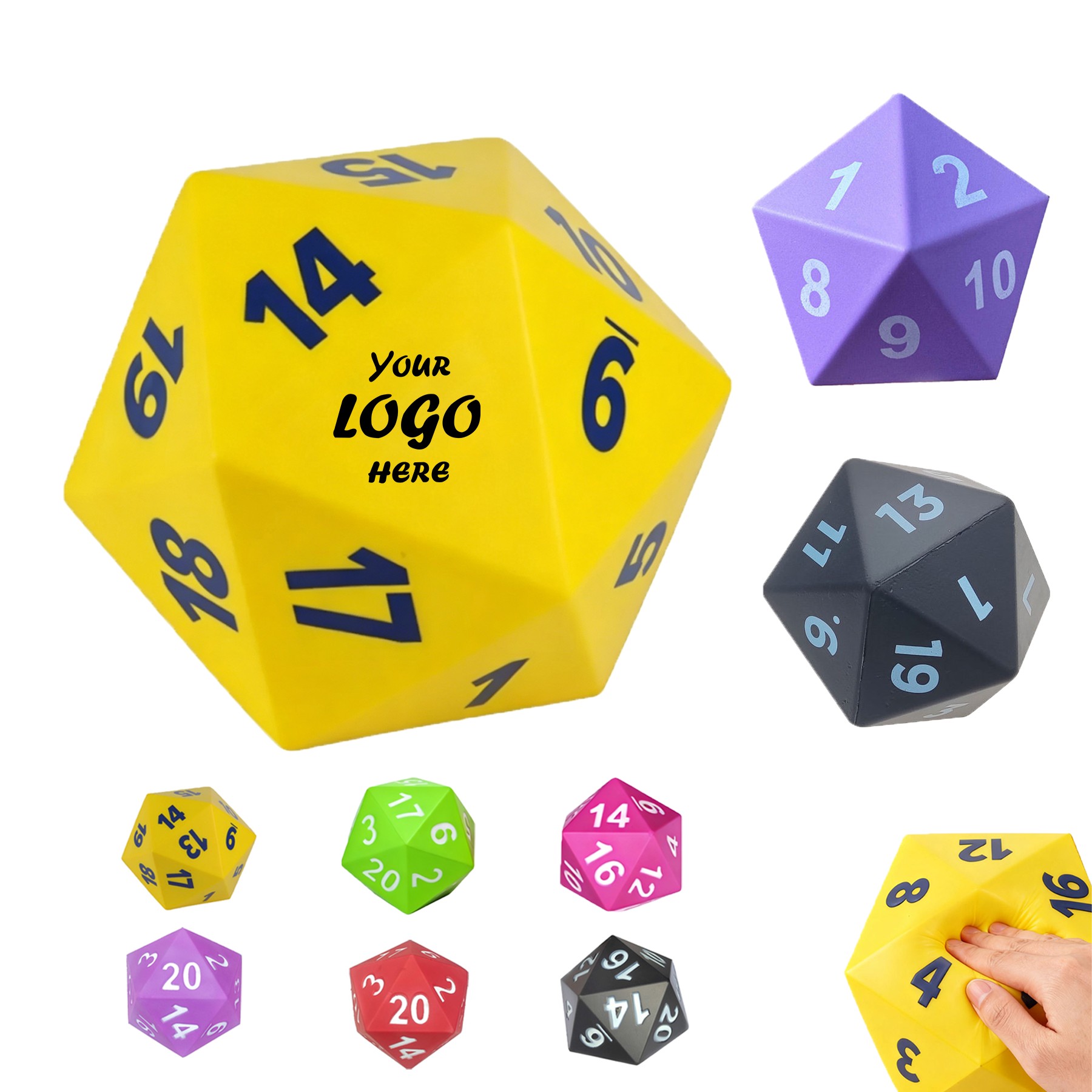 Oversized 20 Sided PU Foam Dice For Games And Classes