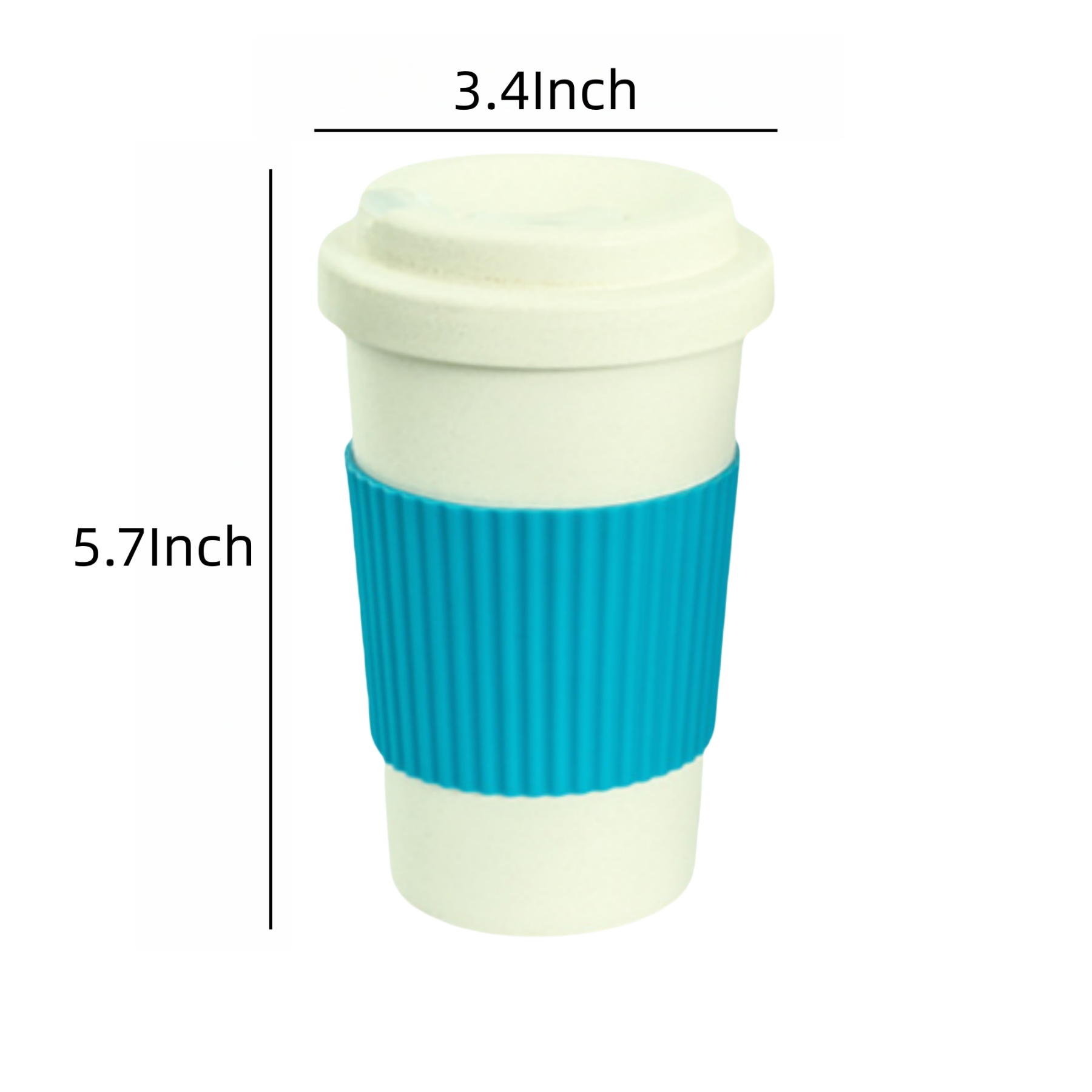 Reusable 16 Oz Bamboo Fiber Travel Coffee Cup With Lid - Image 2