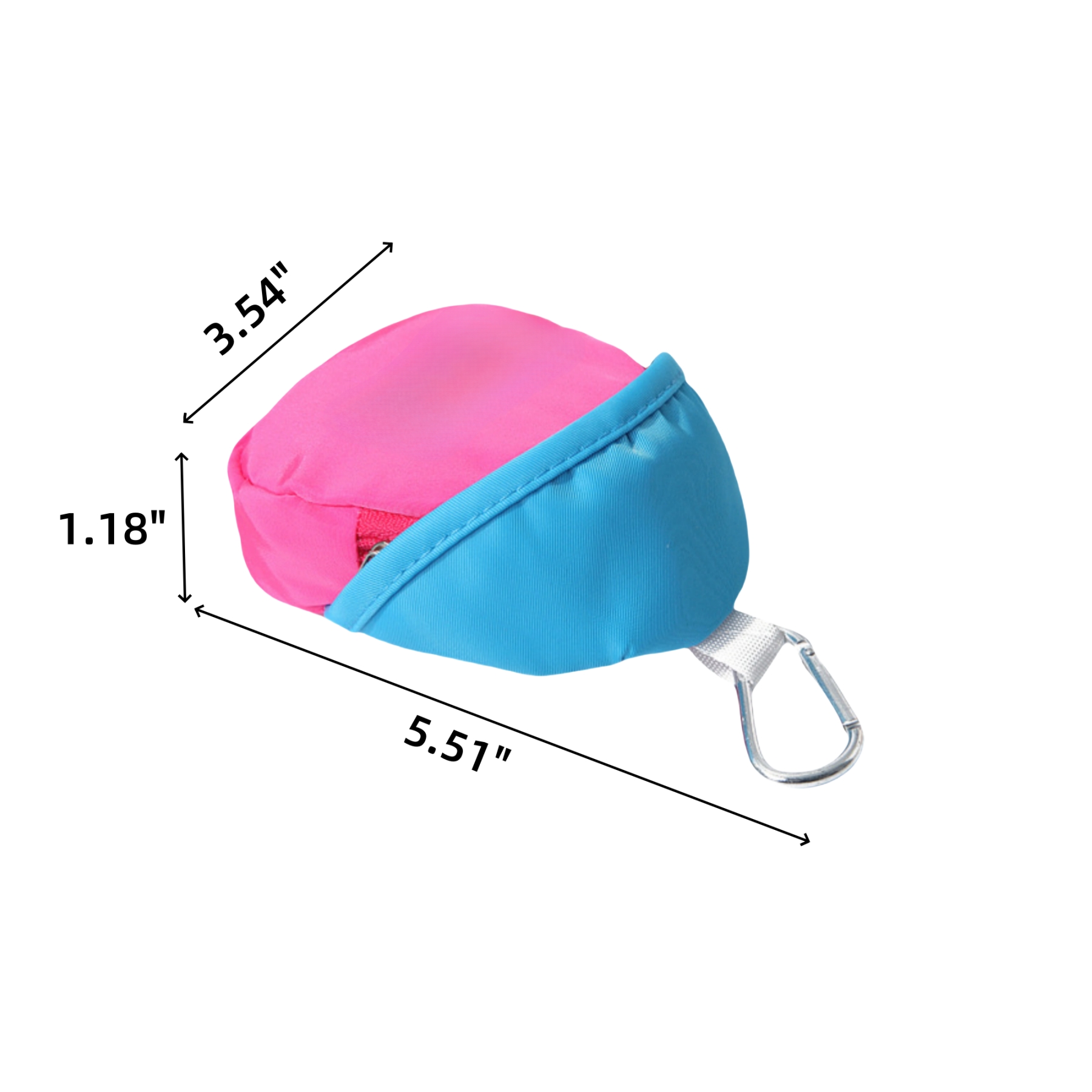 Mini Polyester Zipper Coin Purse With Keychain Ring - Image 2