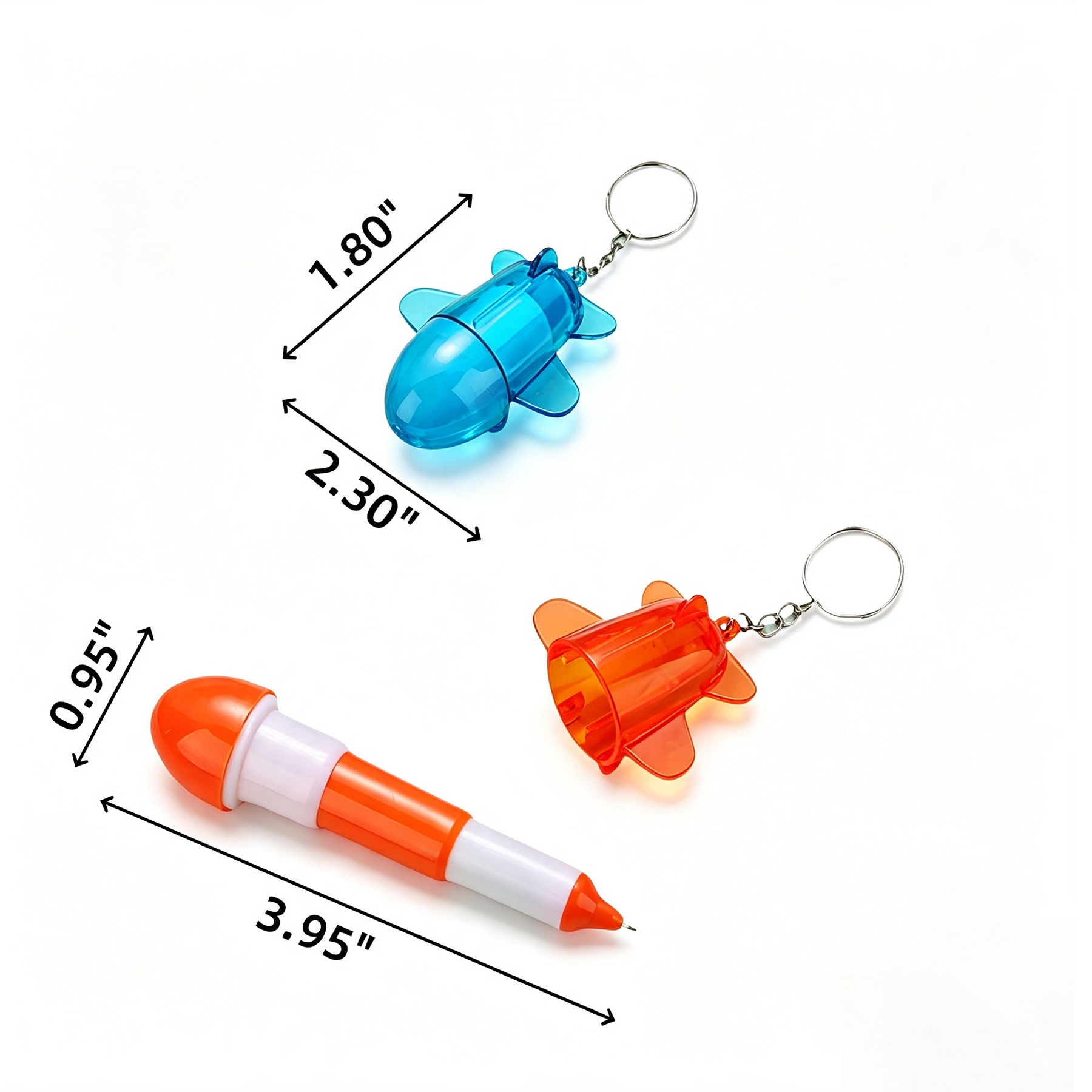 Mini Retractable Airplane Ballpoint Pen With Key Ring - Image 2