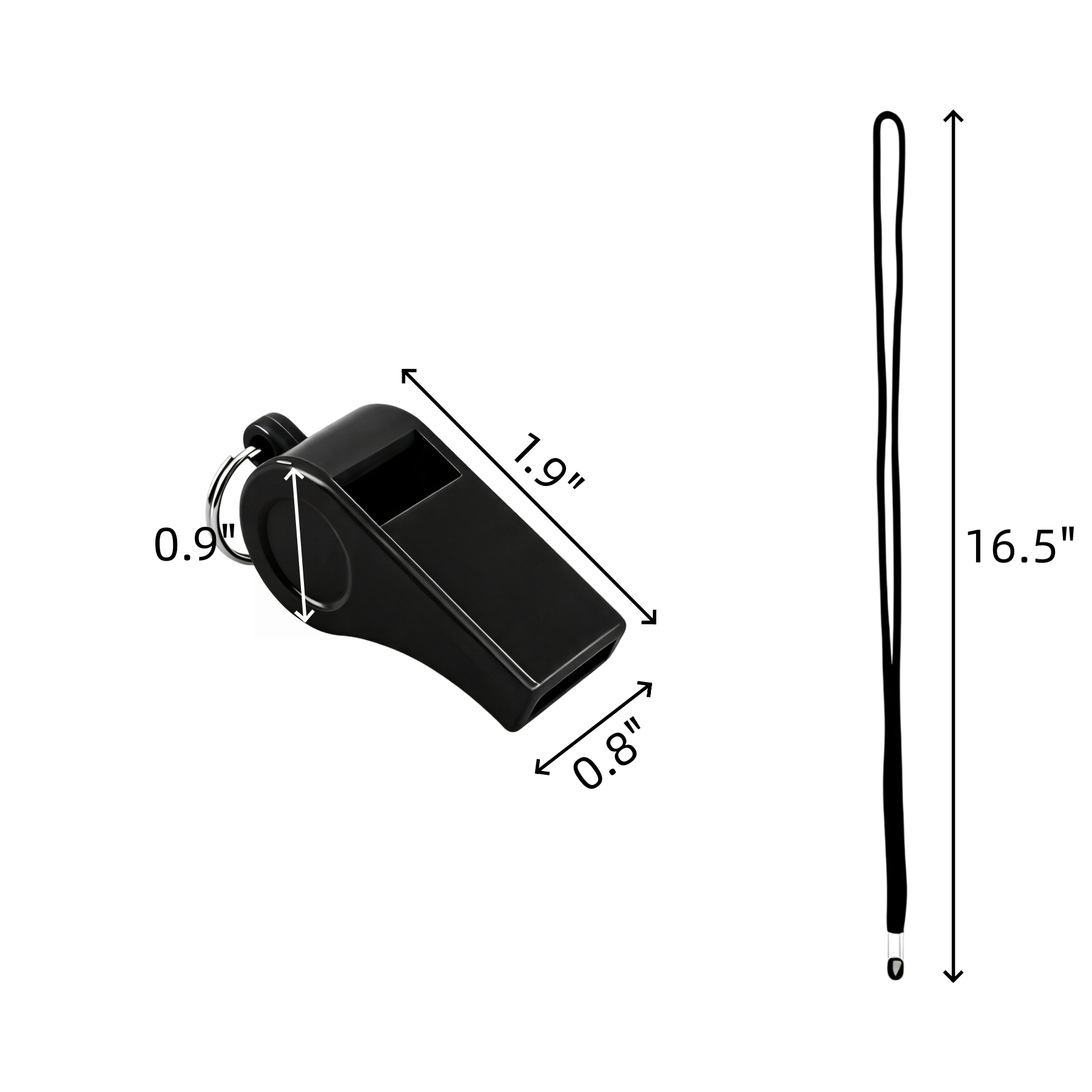 Compact ABS Sports Whistle With Nylon Neck Lanyard - Image 2